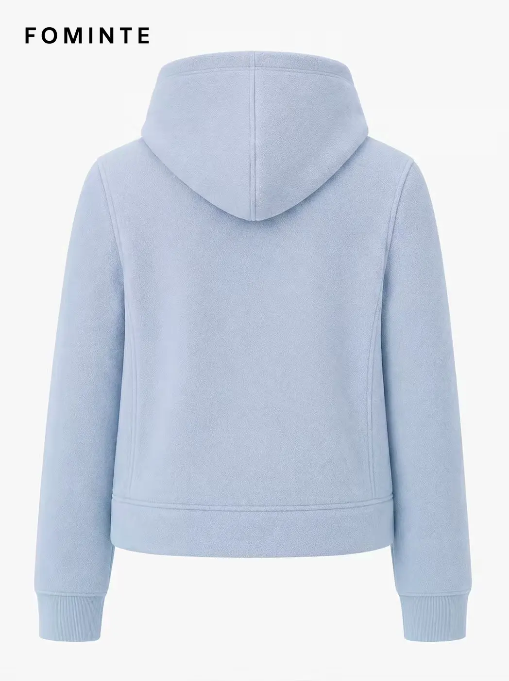 Women's Powder Blue Hooded Full-Zip Fleece Jacket