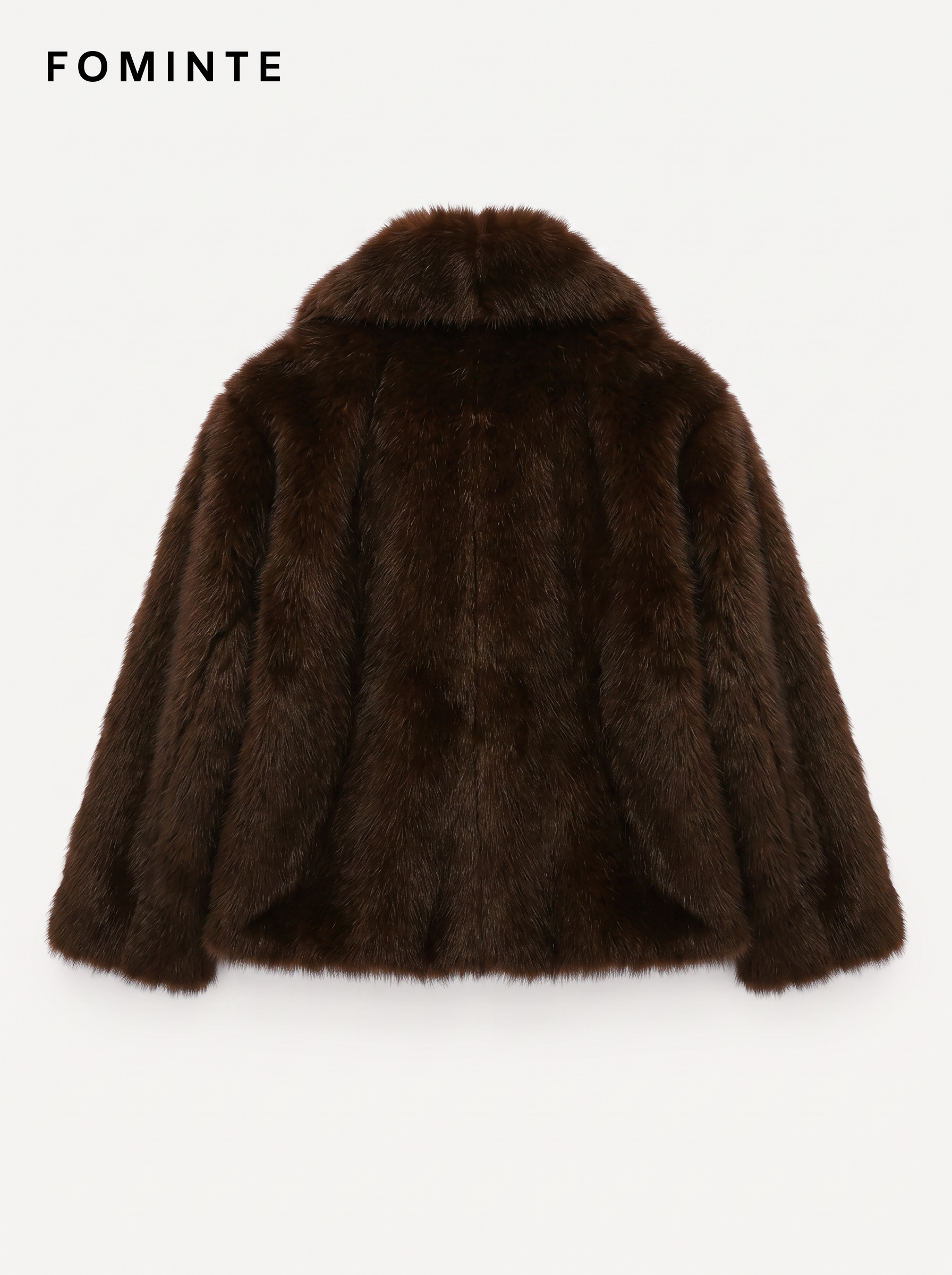 Wholesale Faux Mink Fur Short Coat (Brown) - FM0202000063