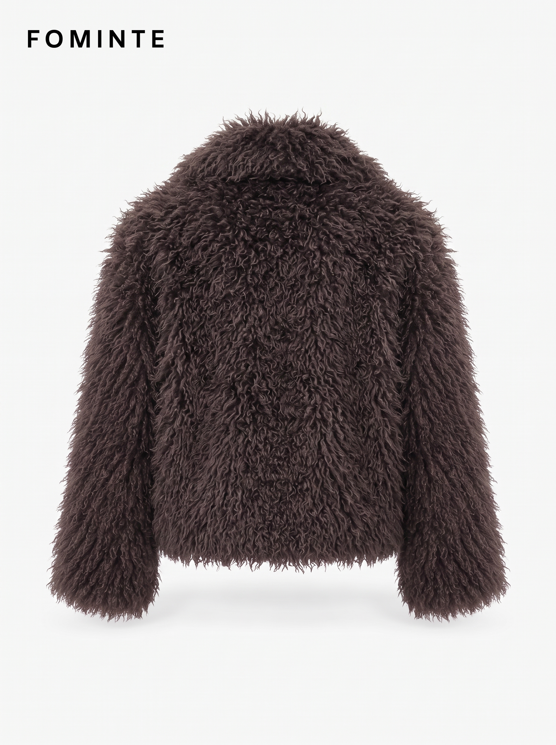 Wholesale Cropped Faux Mongolian Lamb Coat - FM0202000061