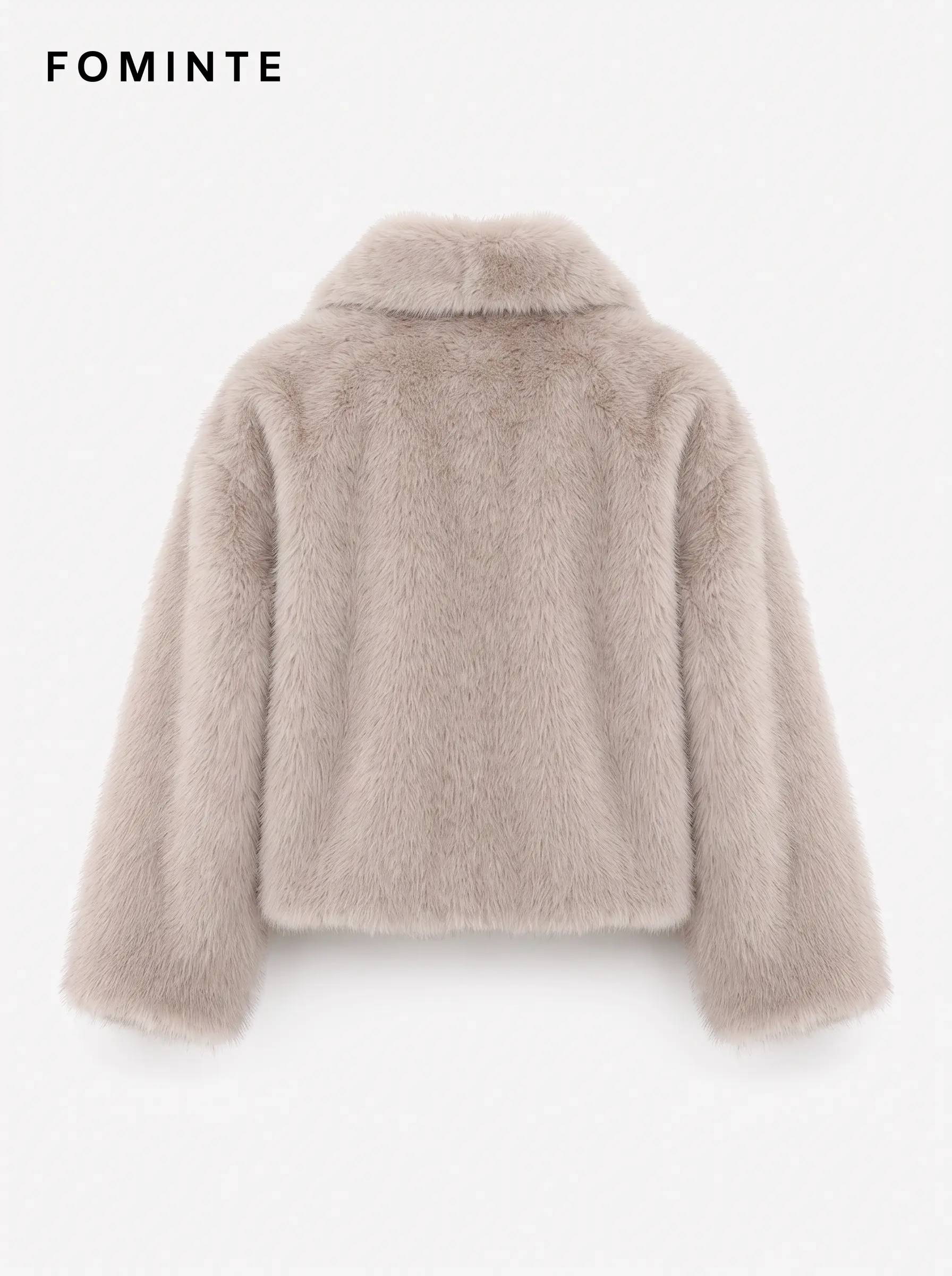Wholesale Cropped Faux Mink Jacket with Snaps - FM0202000059