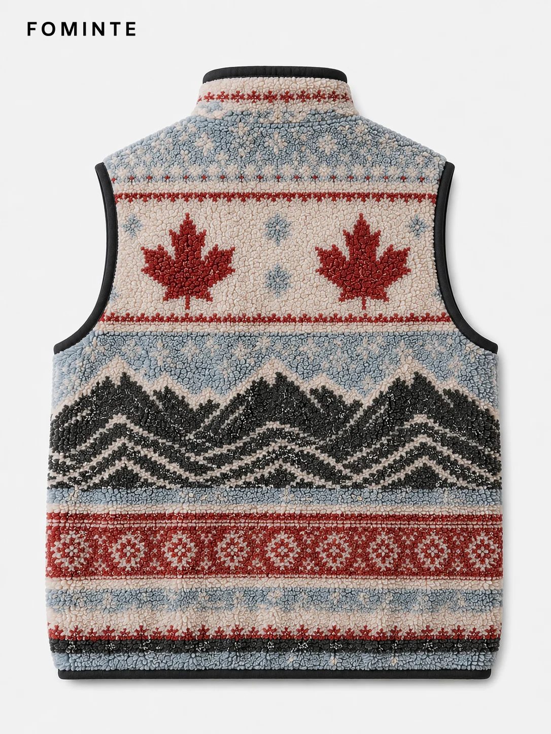 Fleece Stand Collar Vest - All-Over Print Wholesale Custom Sportswear - FM0802000399-3