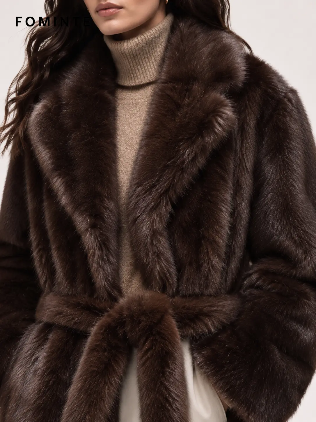 Wholesale Faux Angora Wrap Coat - FM0202000056