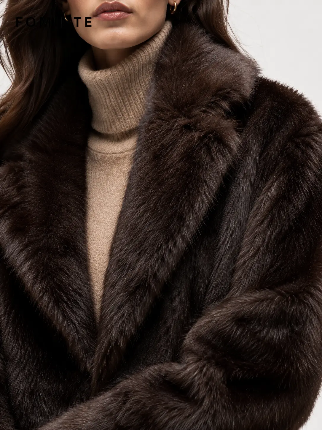 Wholesale Long Faux Mink Fur Robe Coat - FM0202000055