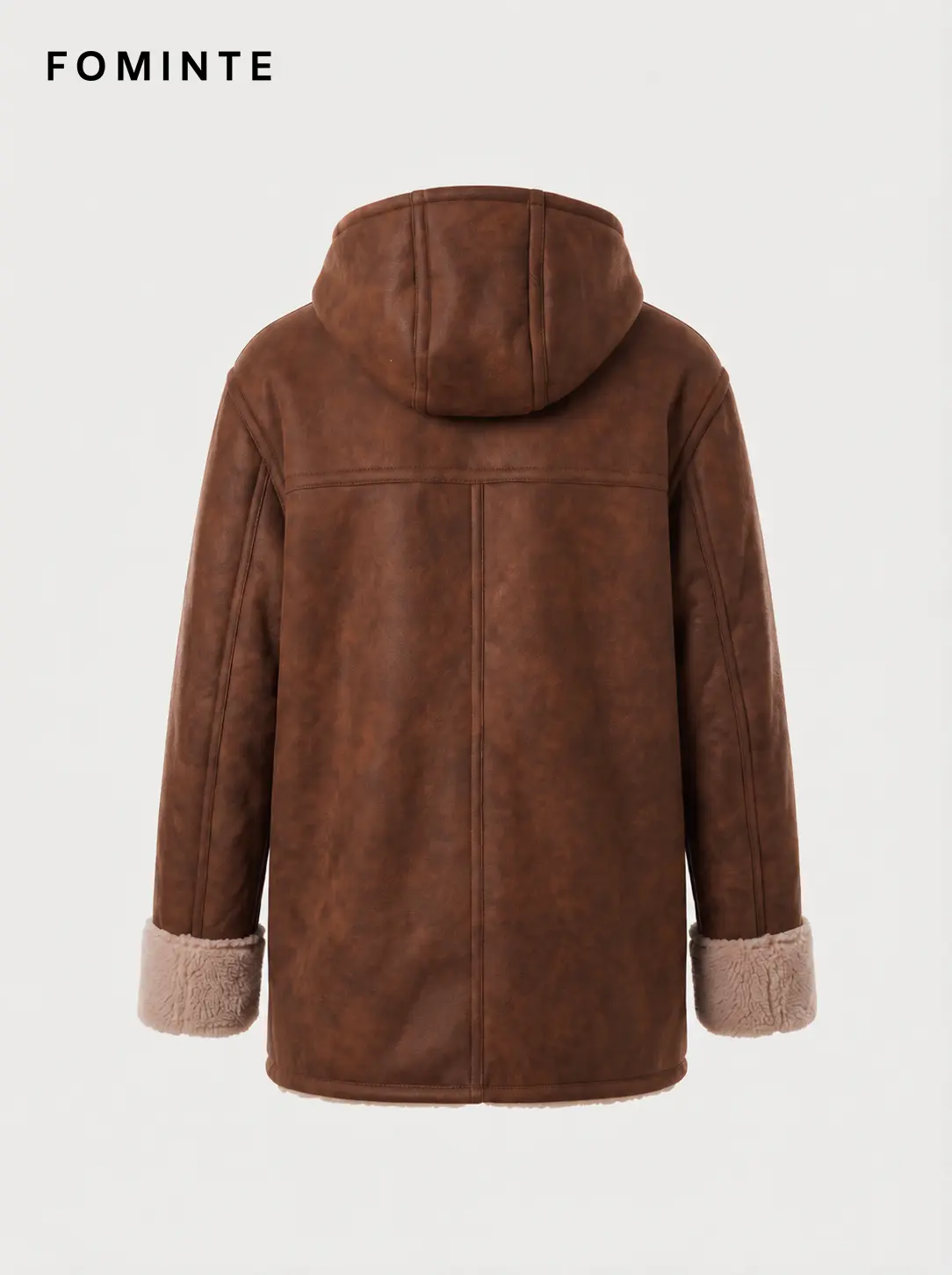 Wholesale Hooded Faux Shearling Car Coat - FM0302000075