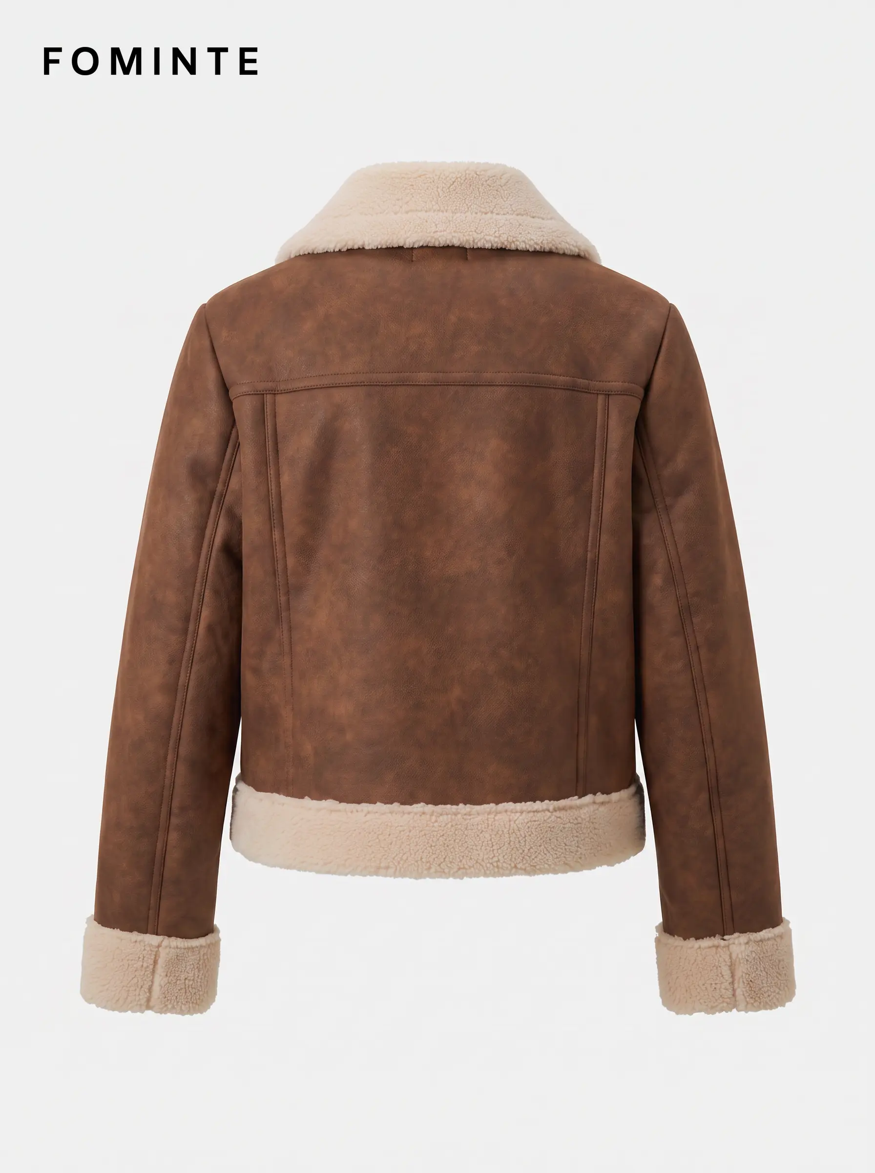 Wholesale Faux Shearling Moto Jacket - FM0302000073