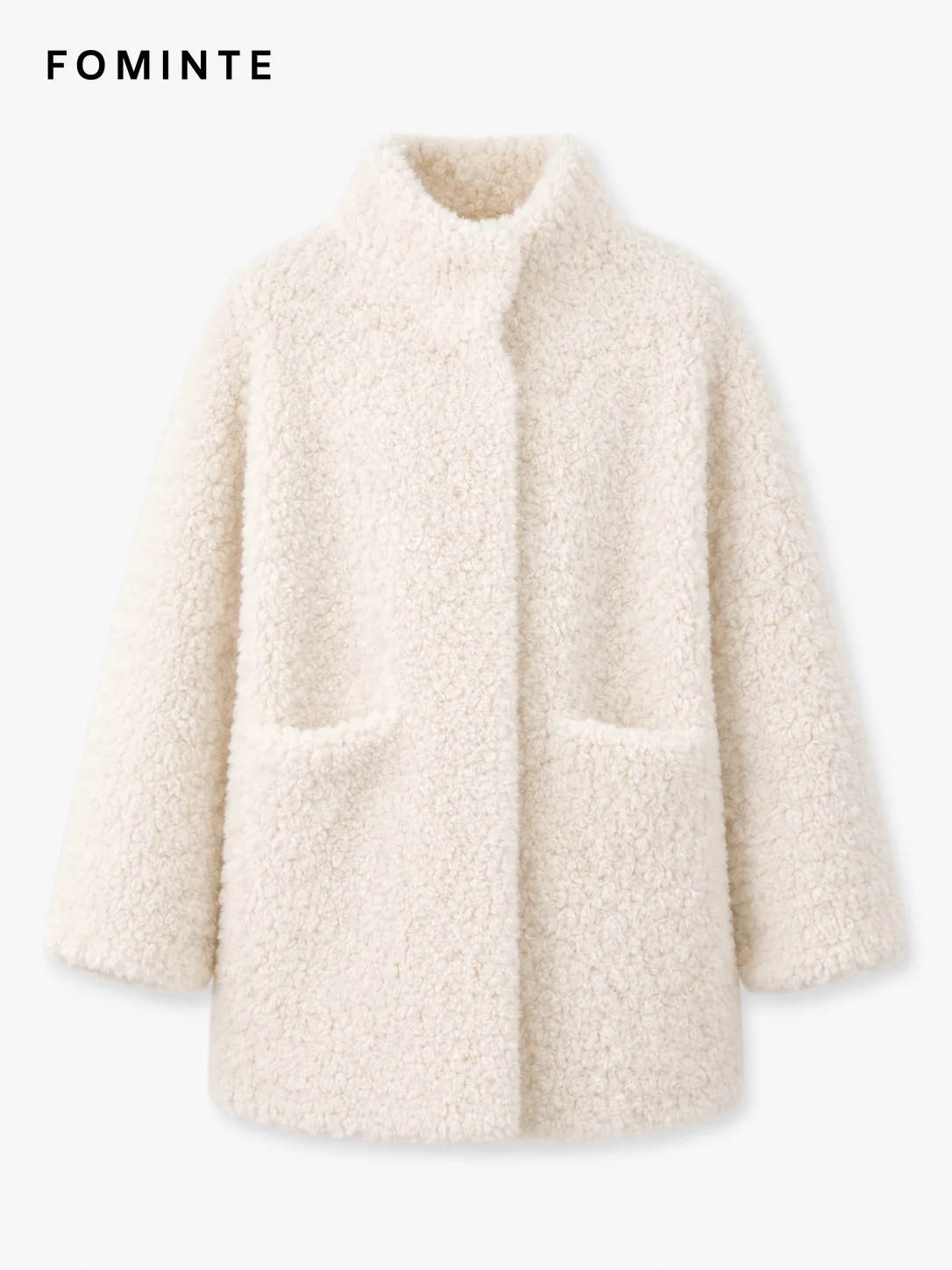 White Open-Front Faux Fur Coat Wholesale