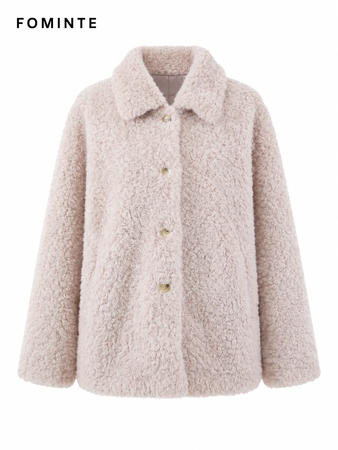 Pink Textured Faux Fur Button-Front Jacket Wholesale