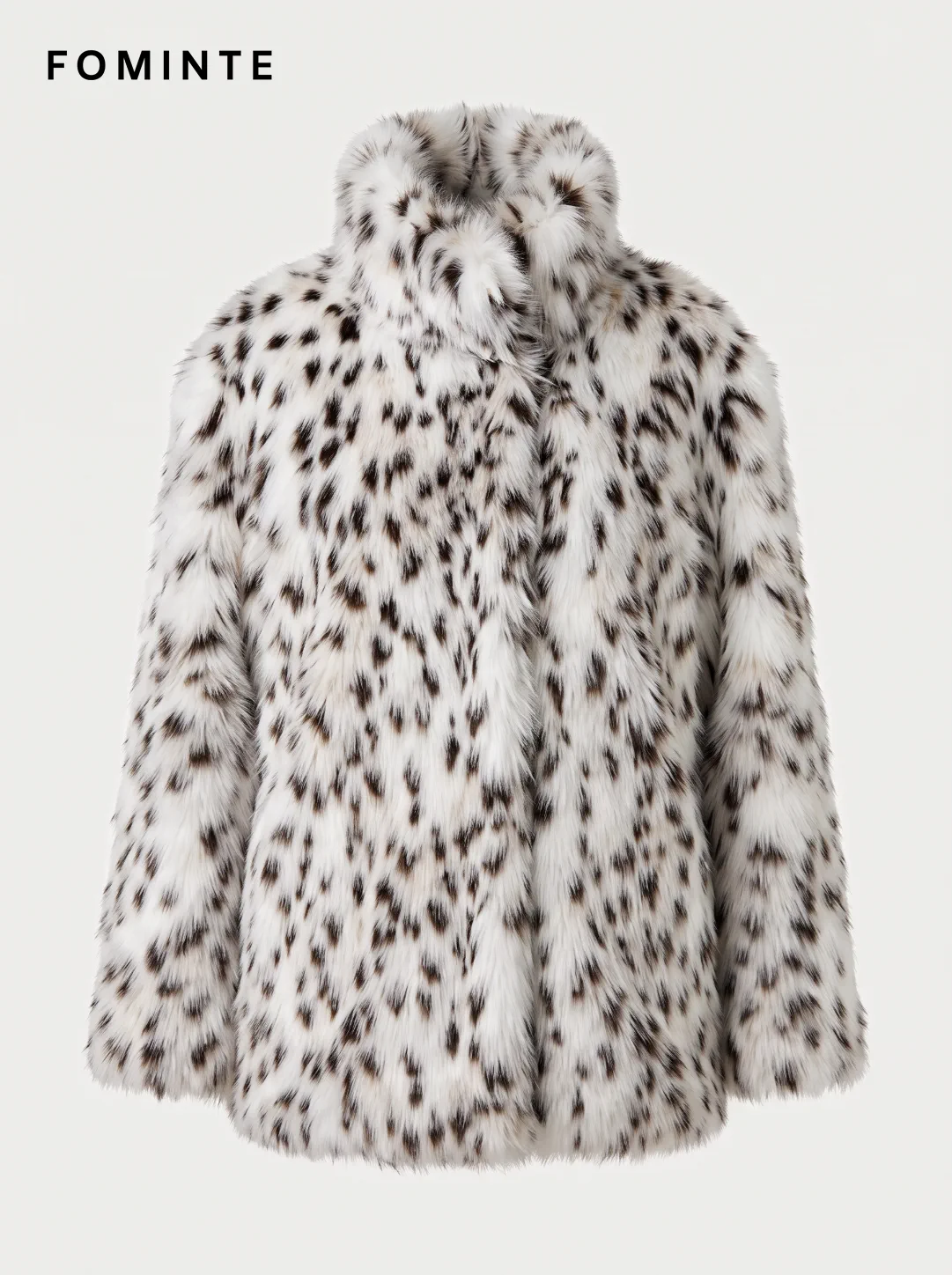 Ivory Narrow-Spot Faux Fur Jacket Wholesale