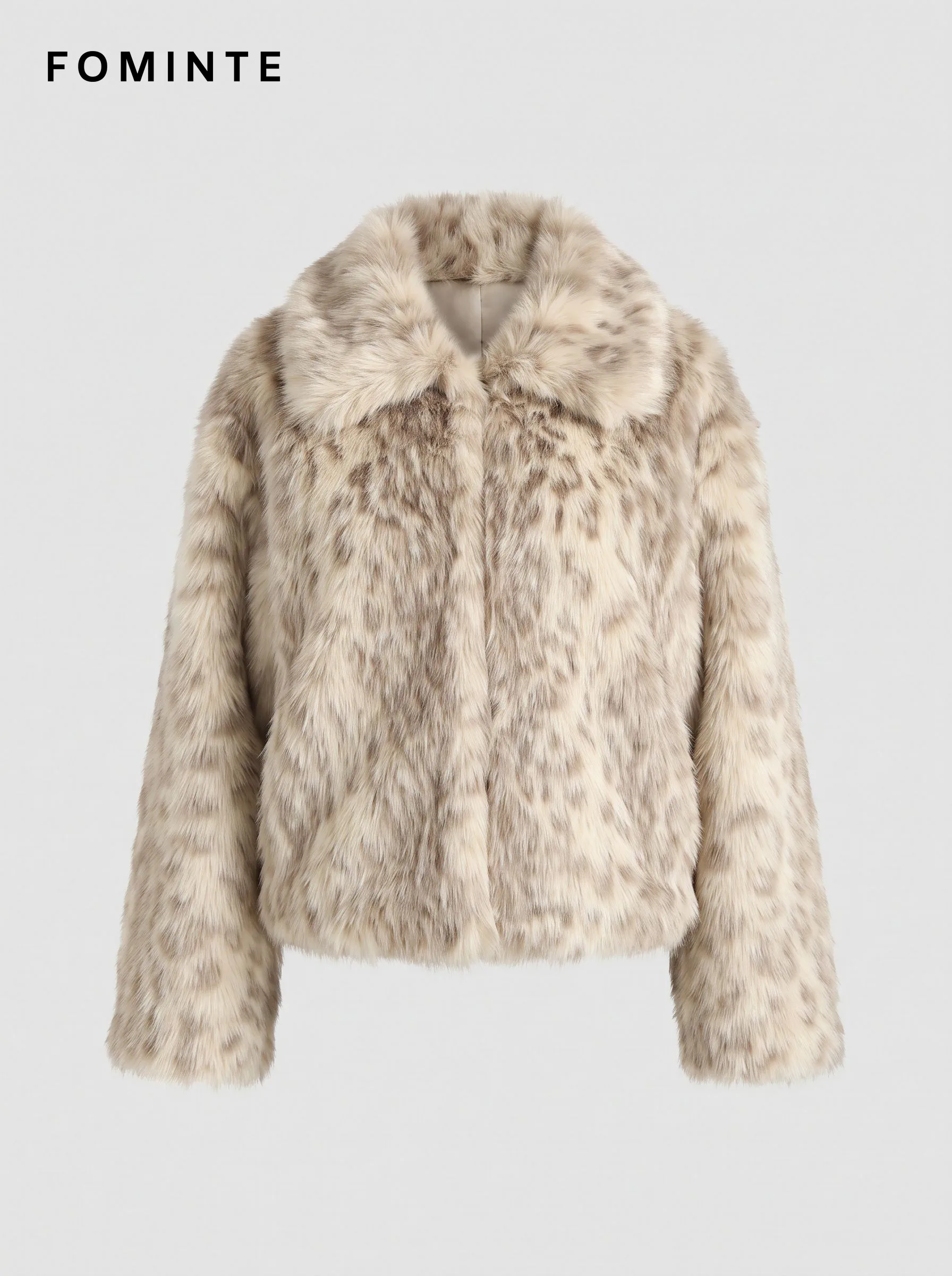 Beige Tonal-Streak Faux Fur Jacket Wholesale