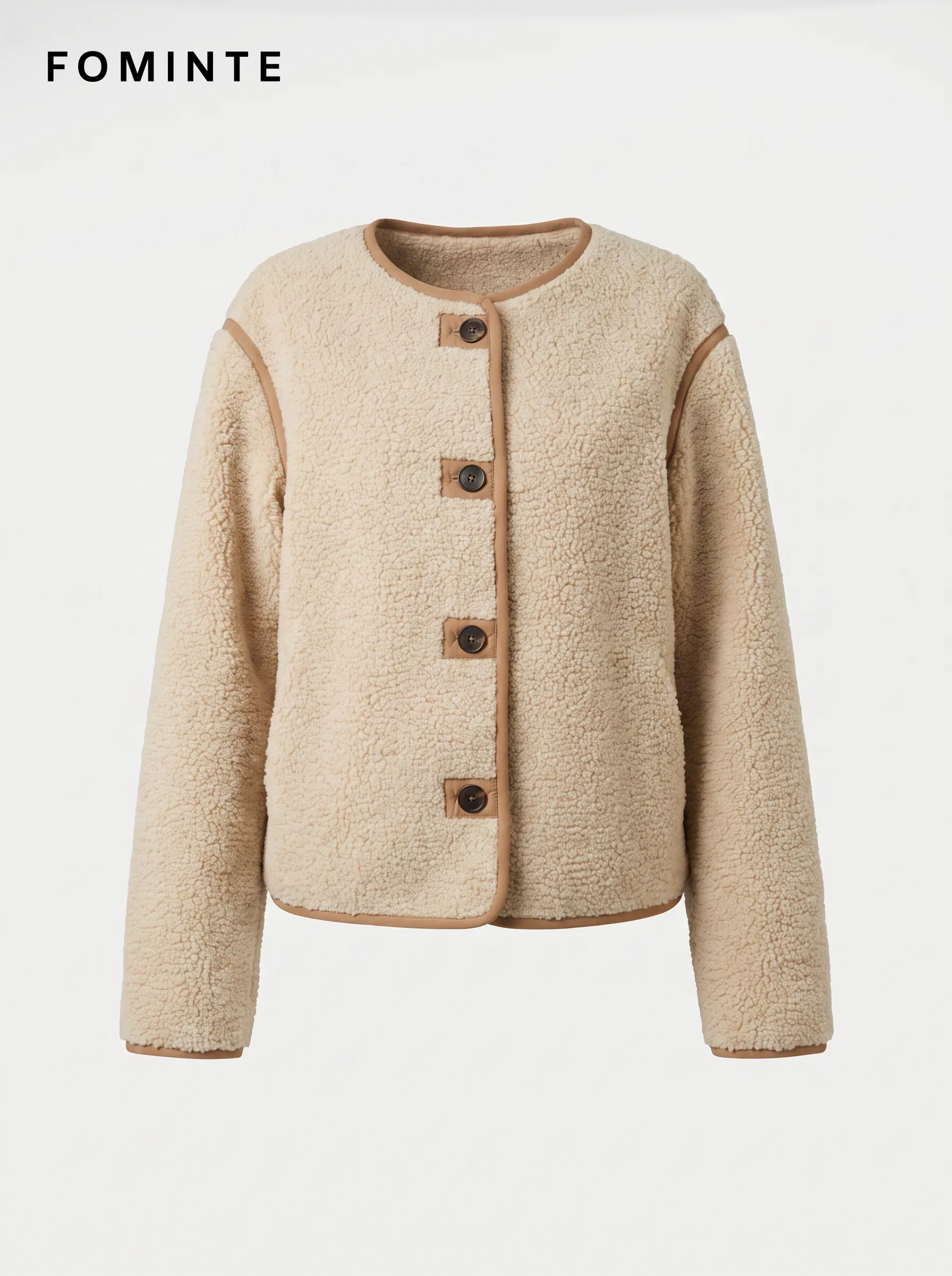 WholesaleHigh-Pile Sherpa Fleece Stand-Collar Jacket - S014100315