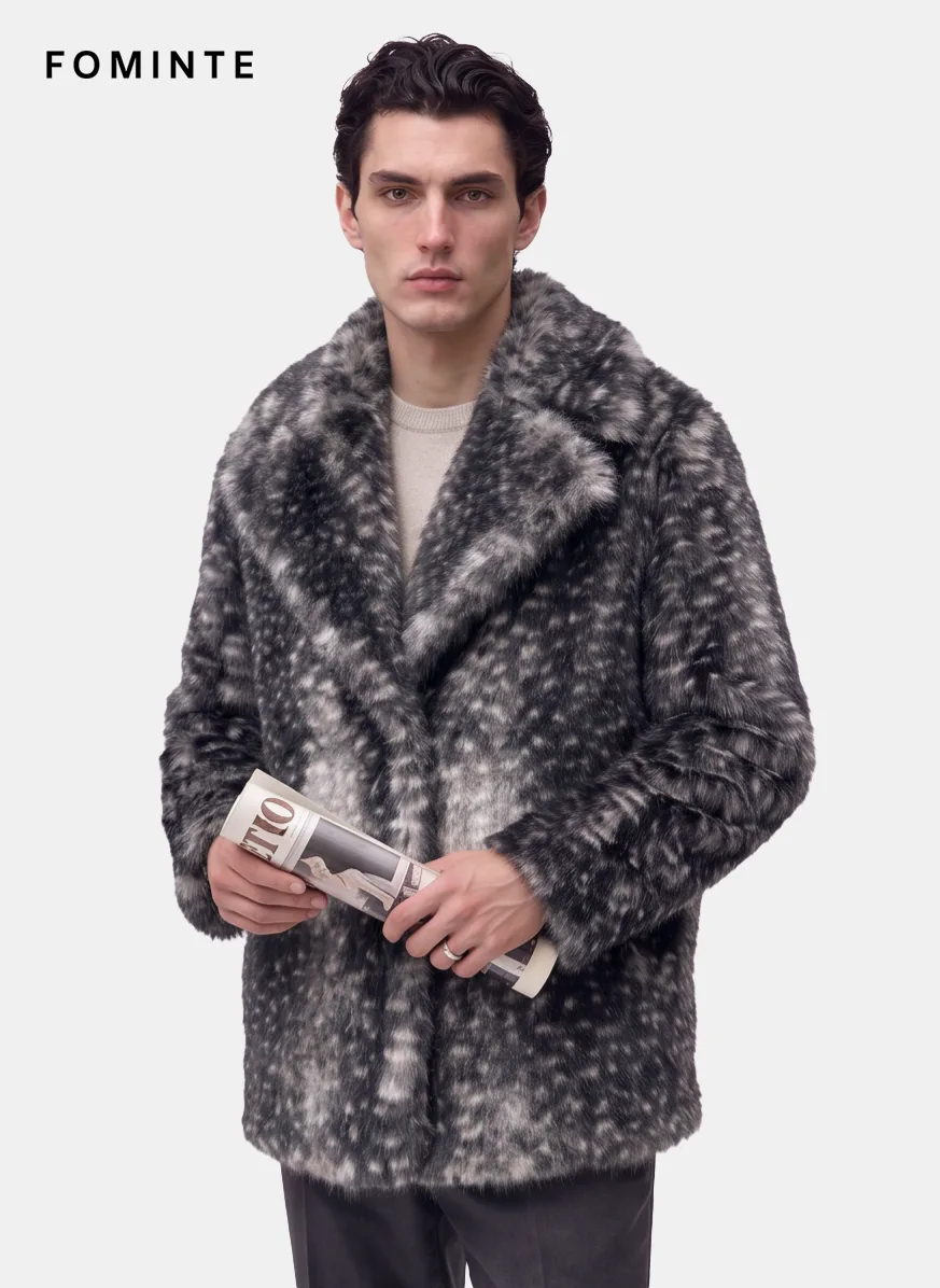 Obsidian Black Luxury High-Gloss Faux Fur Maxi Coat