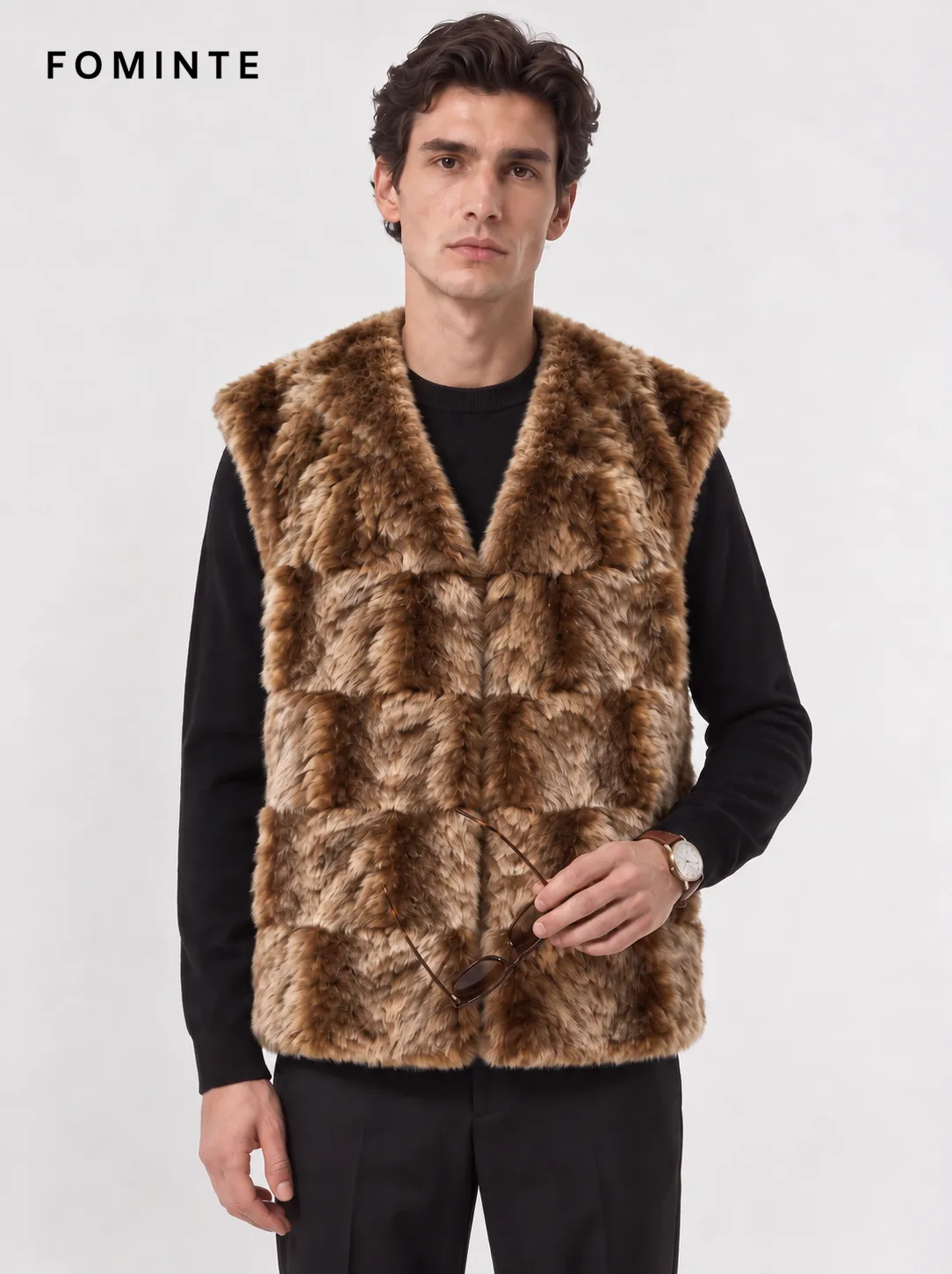 Classic Tawny Amber Leopard Print Faux Fur Coat