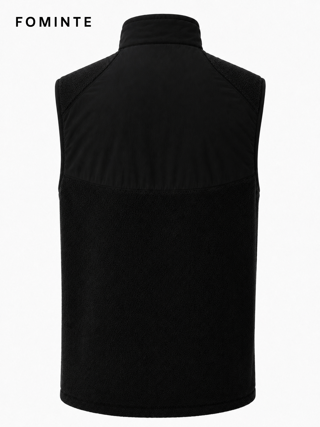 Black Men's Hybrid Fleece Vest Wholesale Custom Outerwear - FM0801000430-2