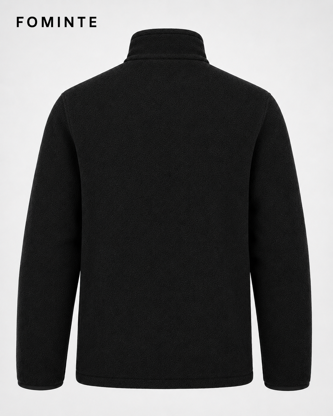 Black Men's Full-Zip Fleece Jacket Wholesale Custom Outerwear - FM0801000436-2