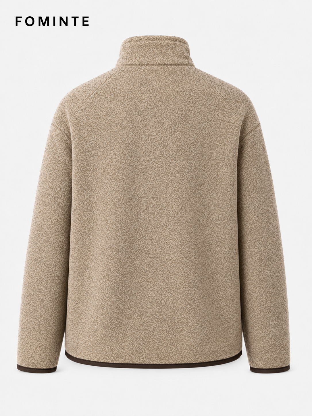 Khaki and Light Brown Unisex Full-Zip Fleece Jacket Wholesale Custom Outerwear - FM0801000450-2