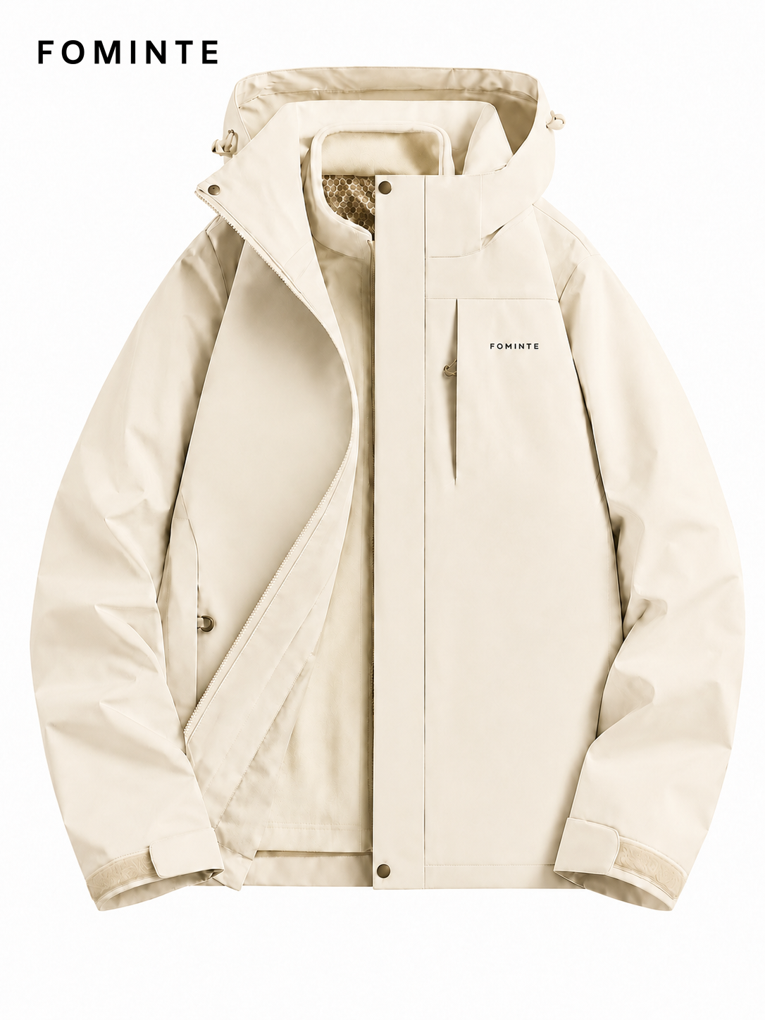 Cream Women's Hooded Softshell Jacket Wholesale Custom Outerwear - FM0802000432-1