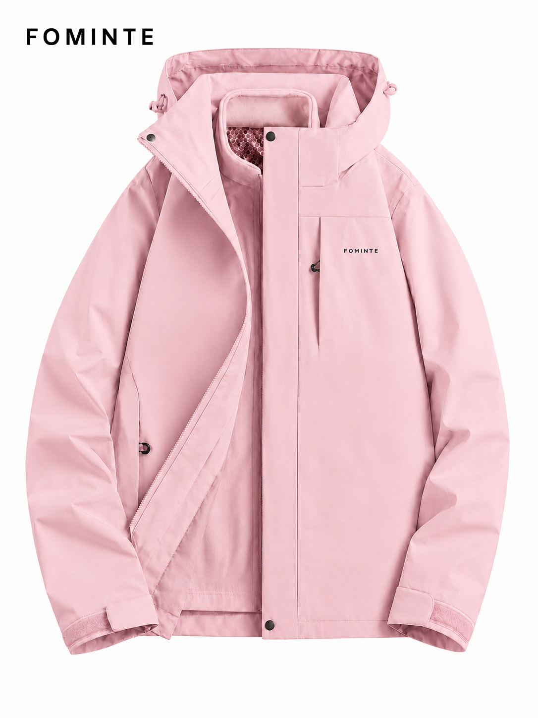 Mist Pink Women's Hooded Softshell Jacket Wholesale Custom Outerwear - FM0802000432-3