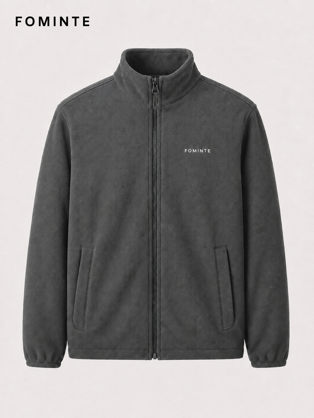 Charcoal Men's Full-Zip Fleece Jacket Wholesale Custom Outerwear - FM0802000434-2