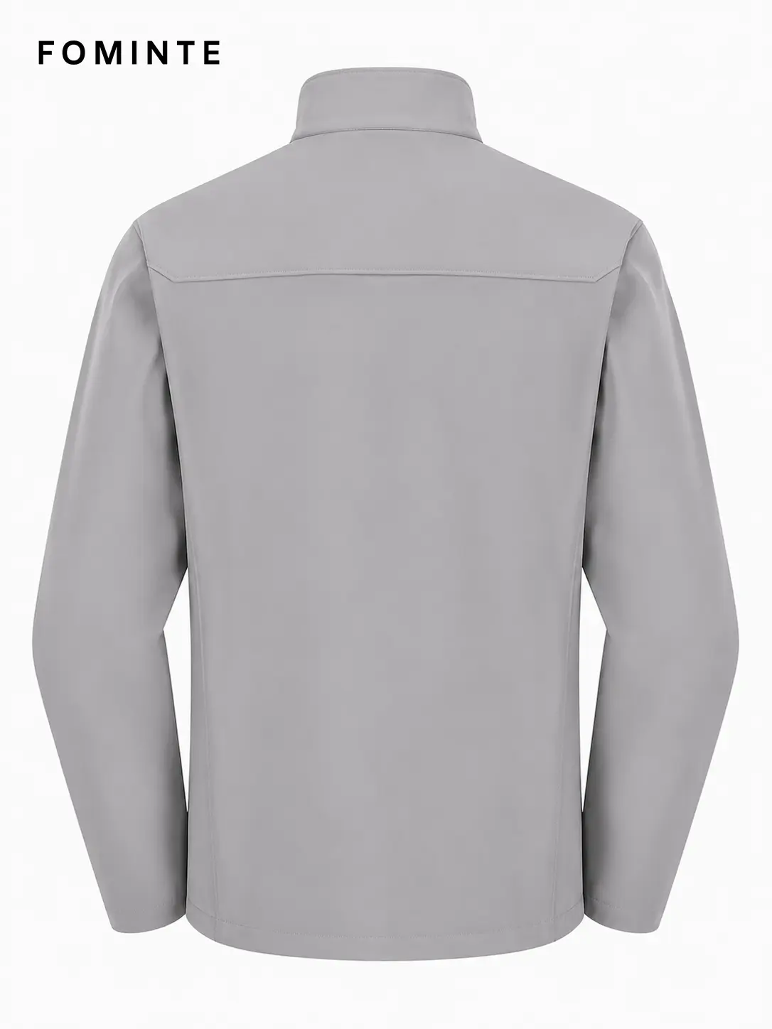 Men's Grey Stand Collar Quarter-Zip Fleece Pullover