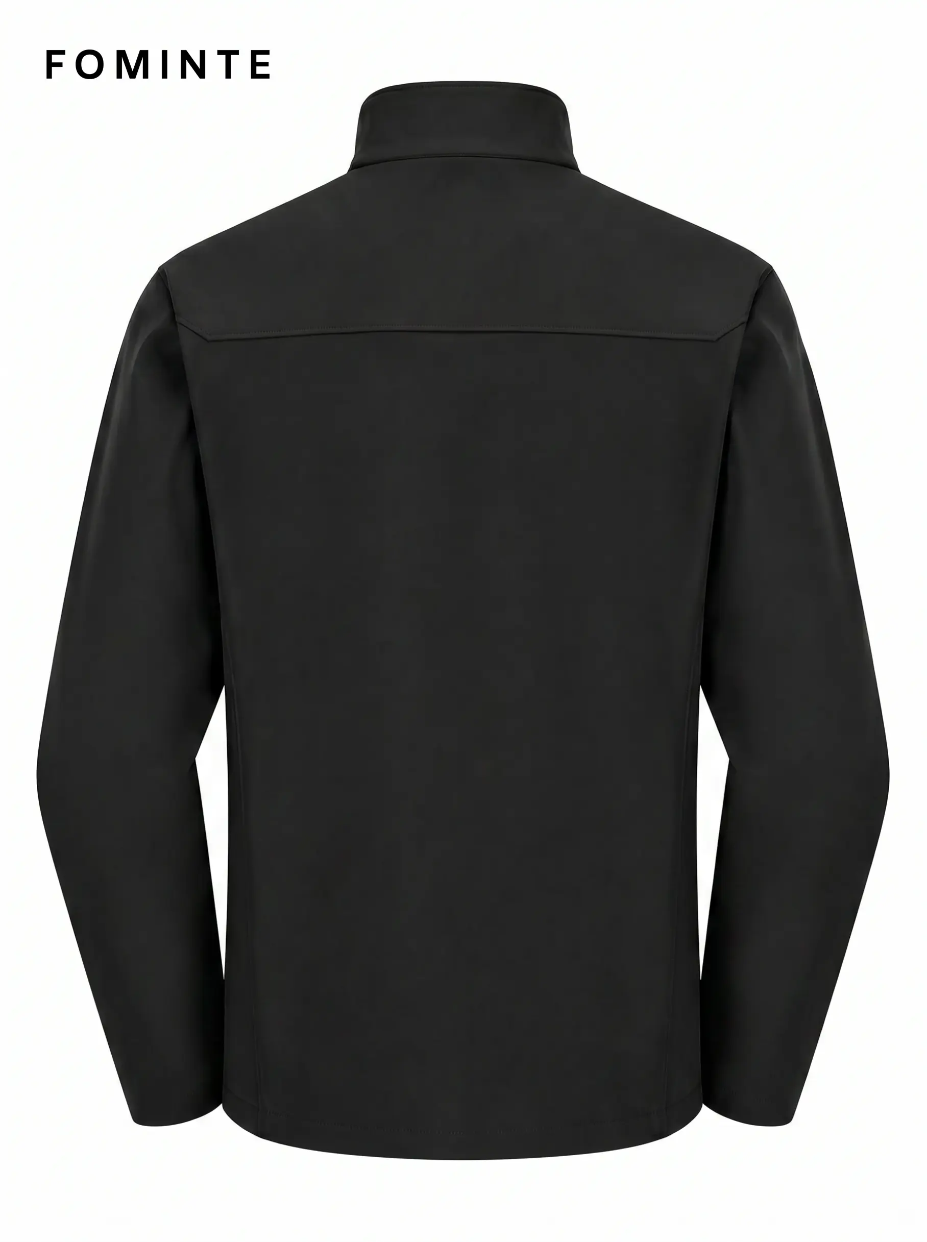Men's Black Stand Collar Softshell Jacket
