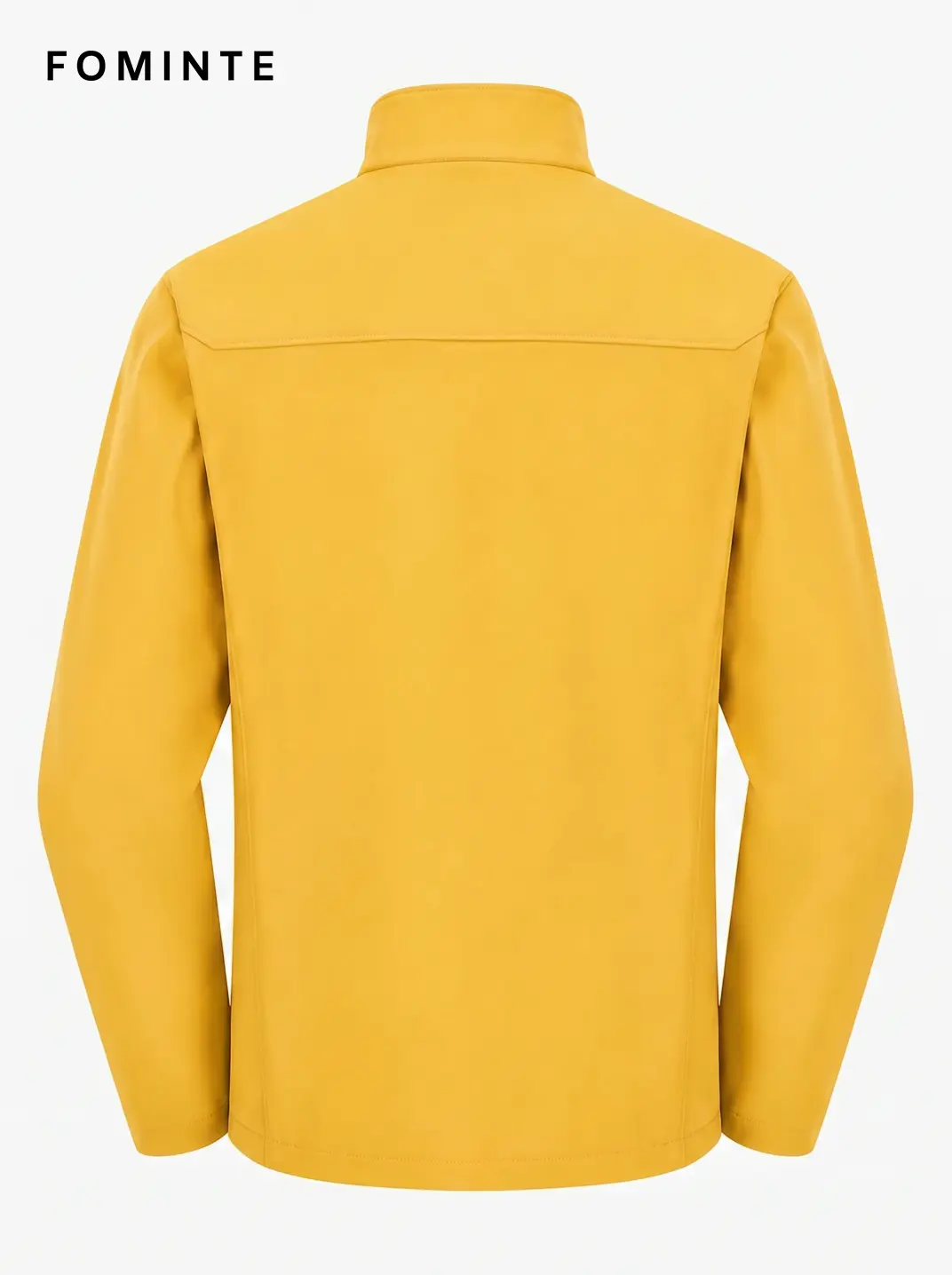 Men's Yellow Stand Collar Softshell Jacket