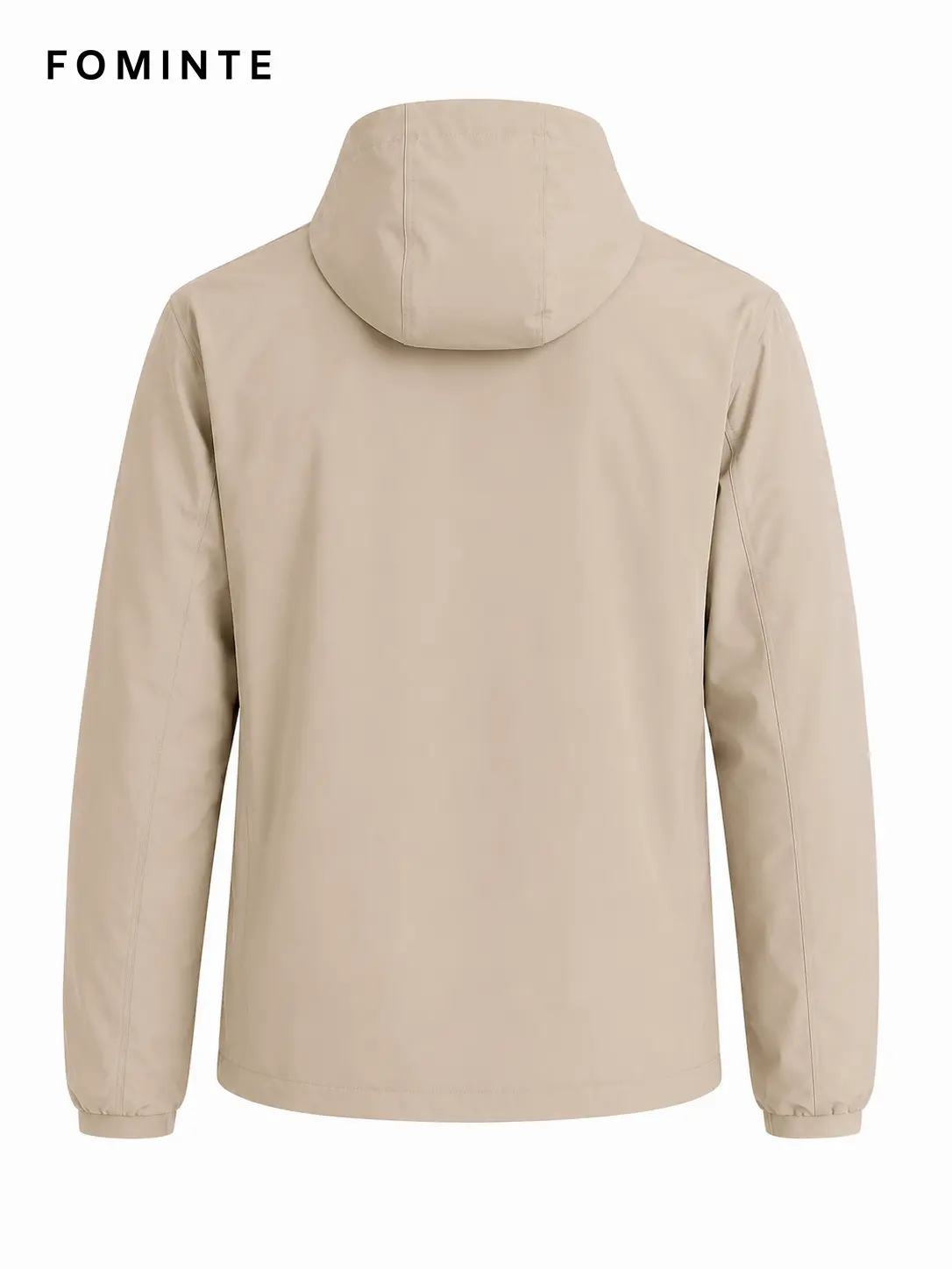 Men's Light Camel Minimal Hooded Softshell Jacket