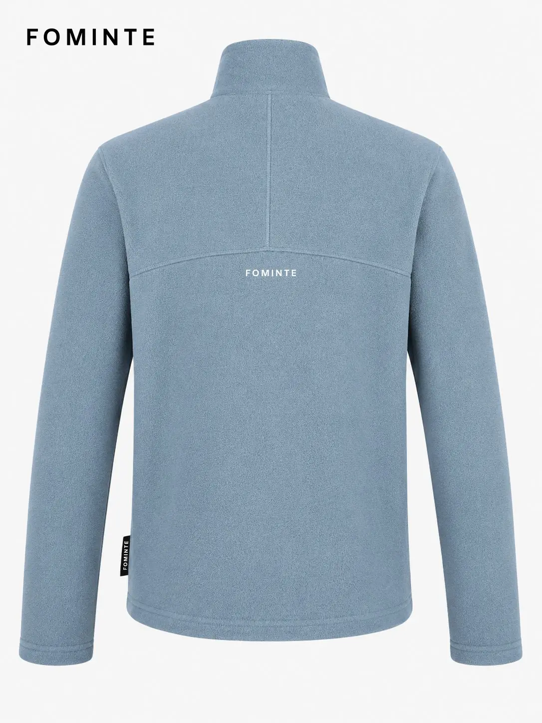 Men's Light Grey Blue Stand Collar Color-Block Fleece Jacket