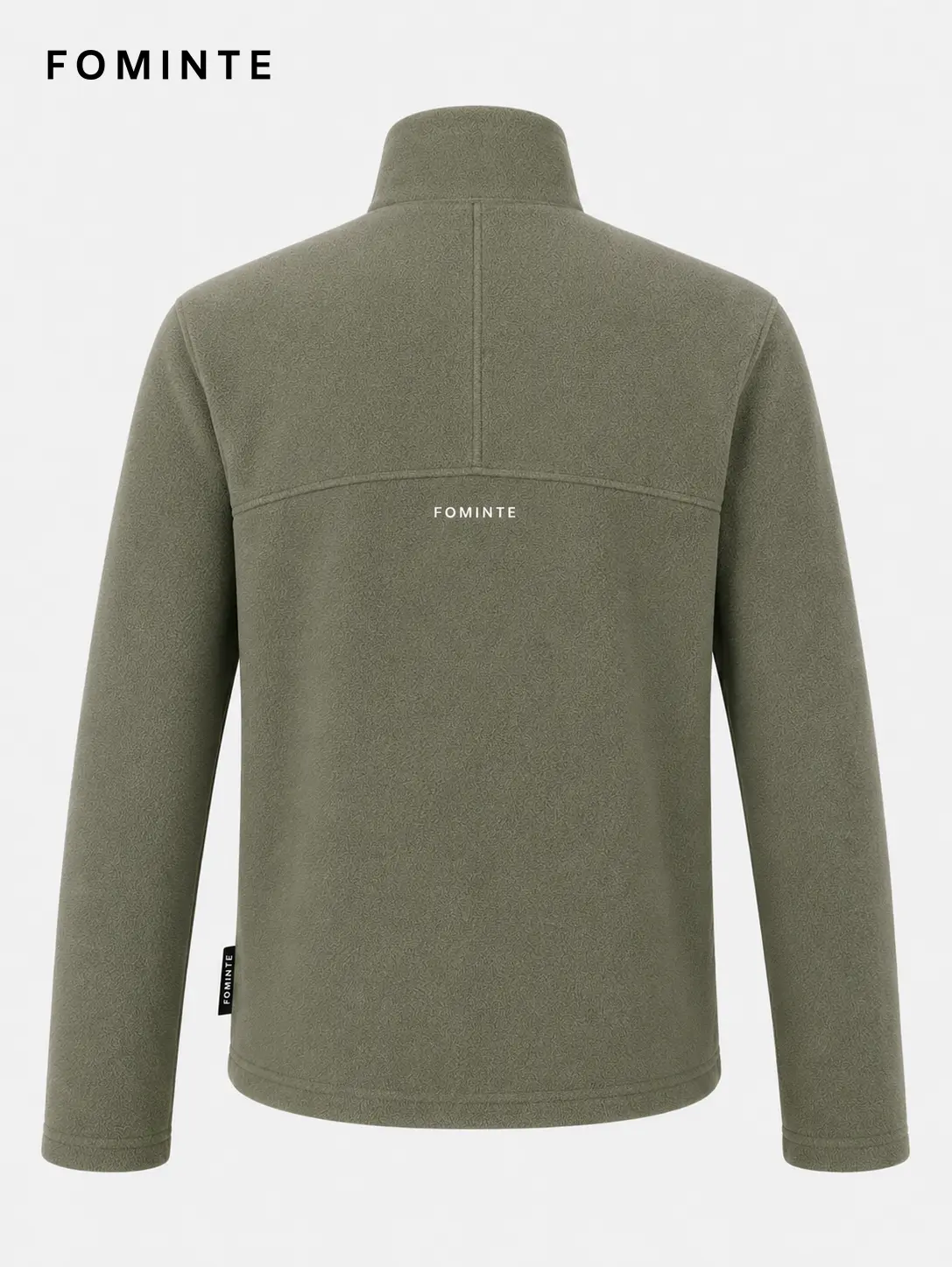 Men's Light Olive Green Stand Collar Color-Block Fleece Jacket