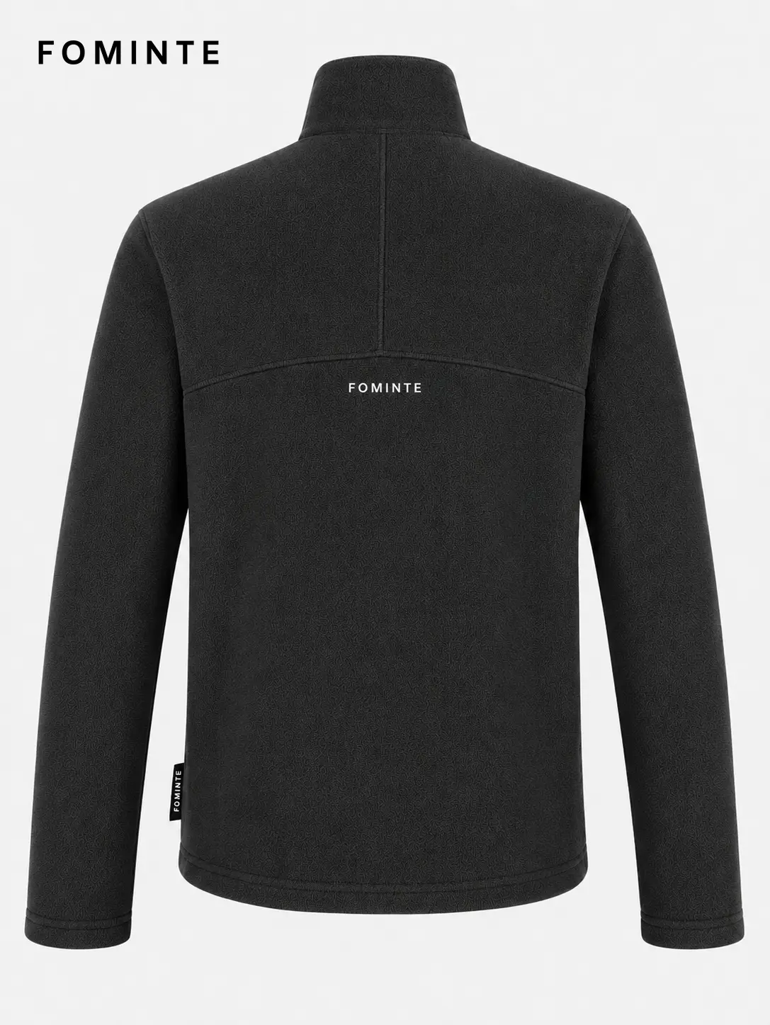 Men's Charcoal Black Stand Collar Color-Block Fleece Jacket