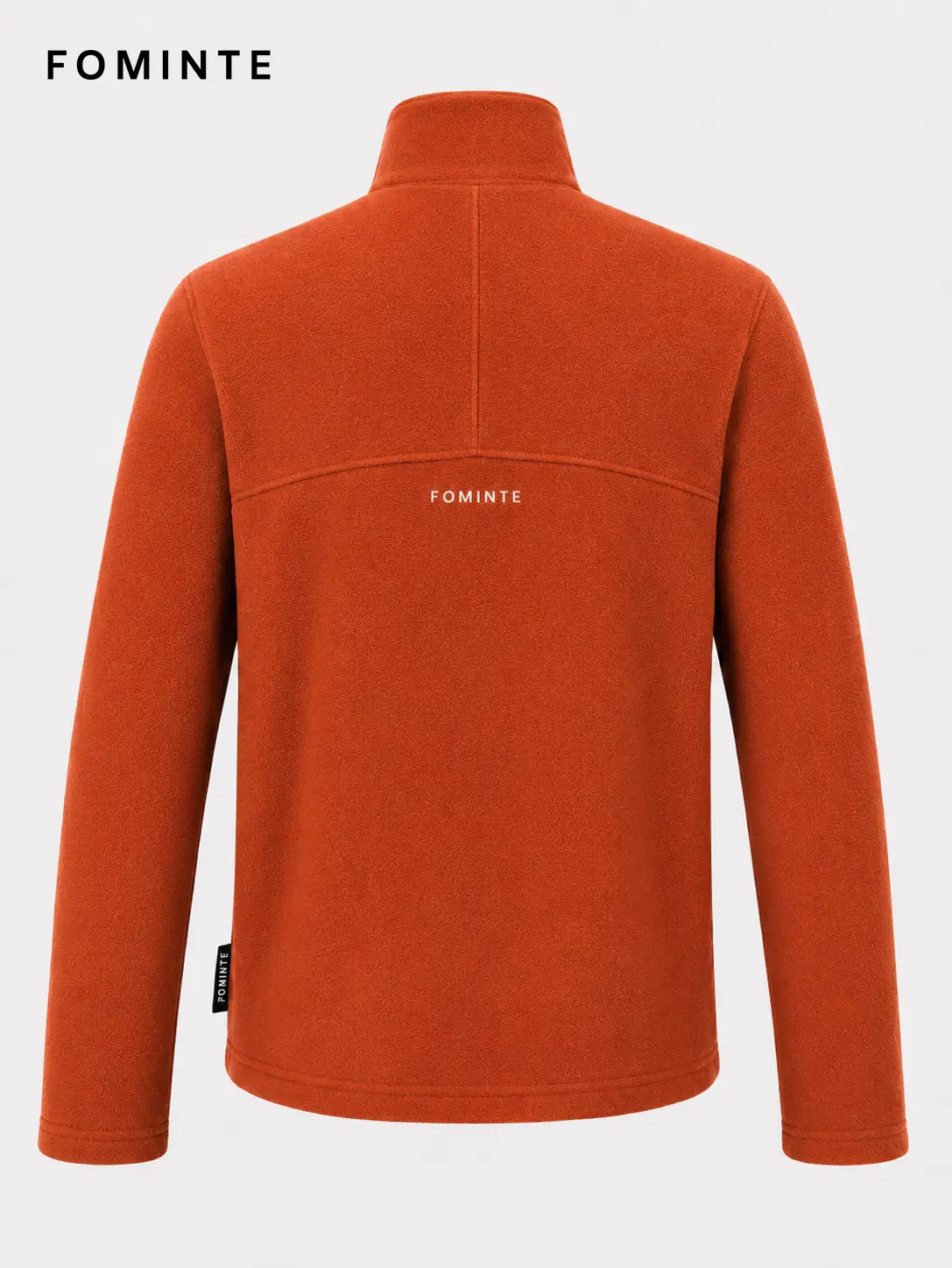 Men's Vermilion Red Stand Collar Color-Block Fleece Jacket