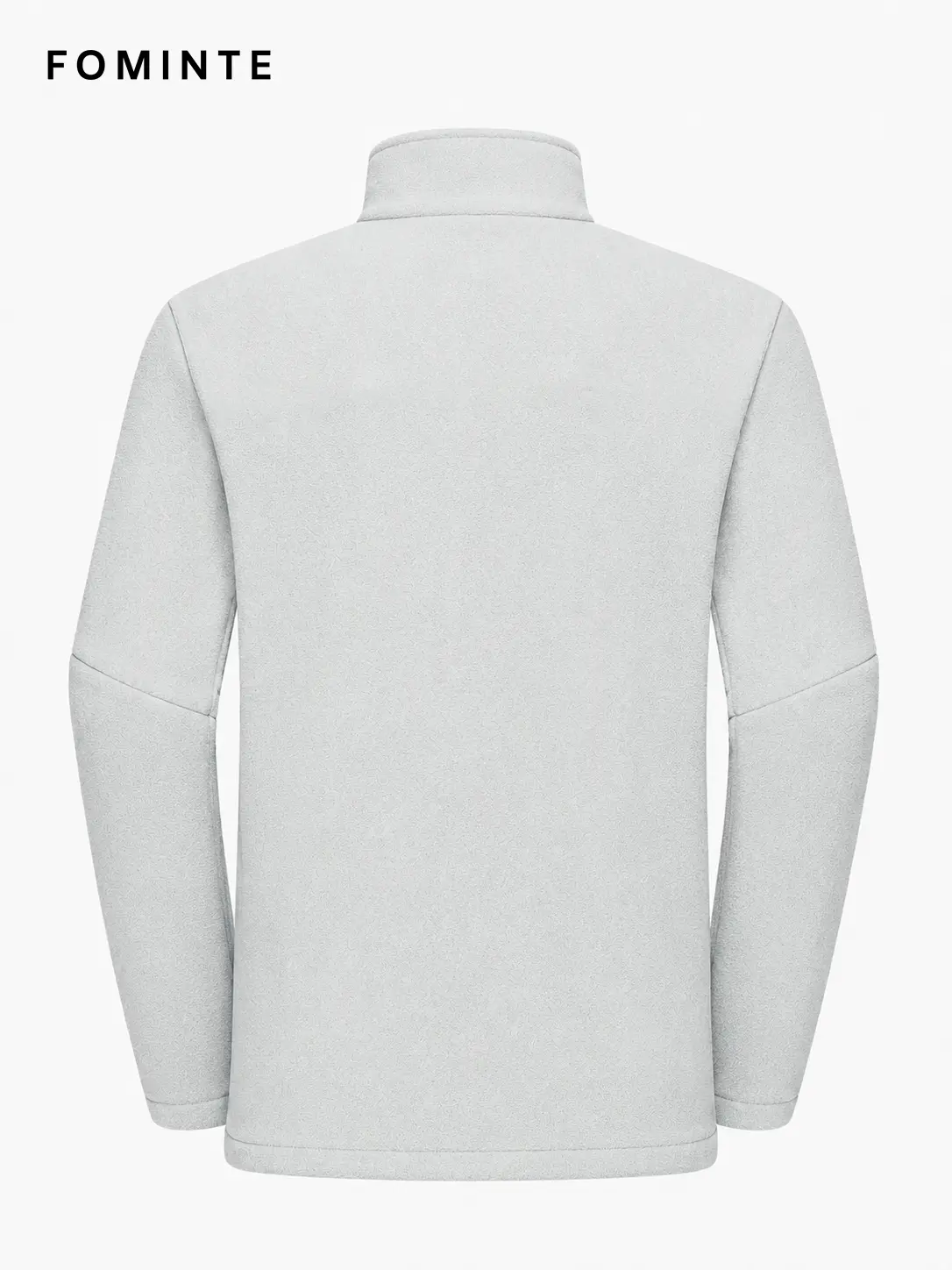 Men's Silver-white Stand Collar Full-Zip Fleece Jacket