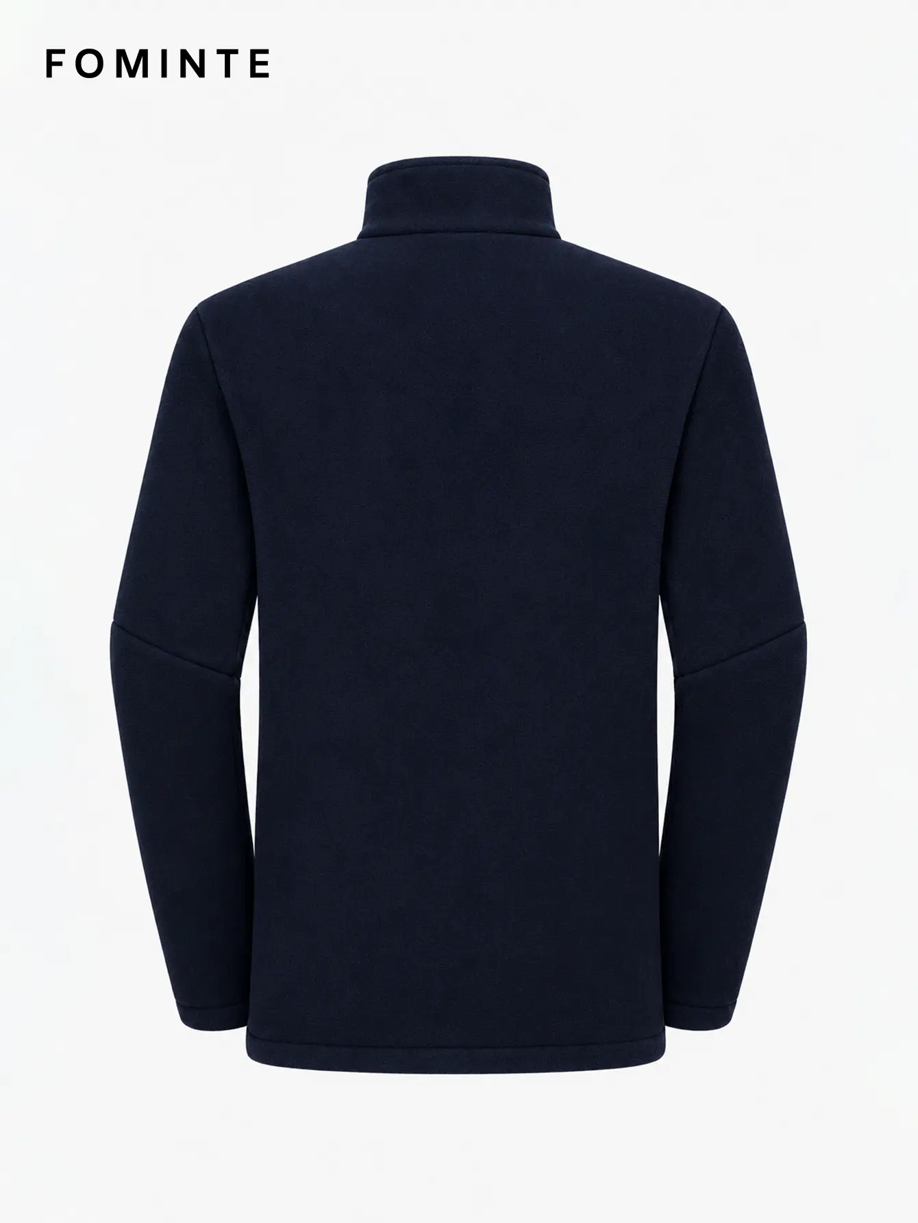 Women's Navy Blue Stand Collar Full-Zip Fleece Jacket