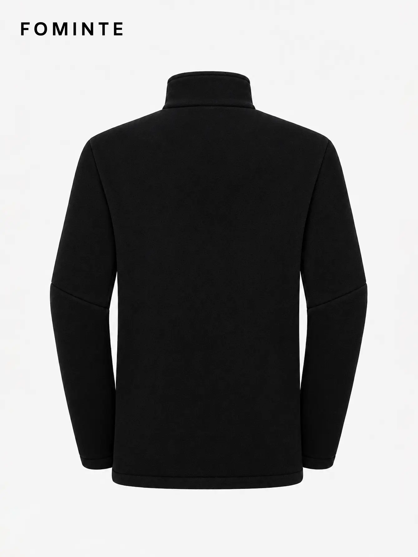 Women's Black Stand Collar Full-Zip Fleece Jacket