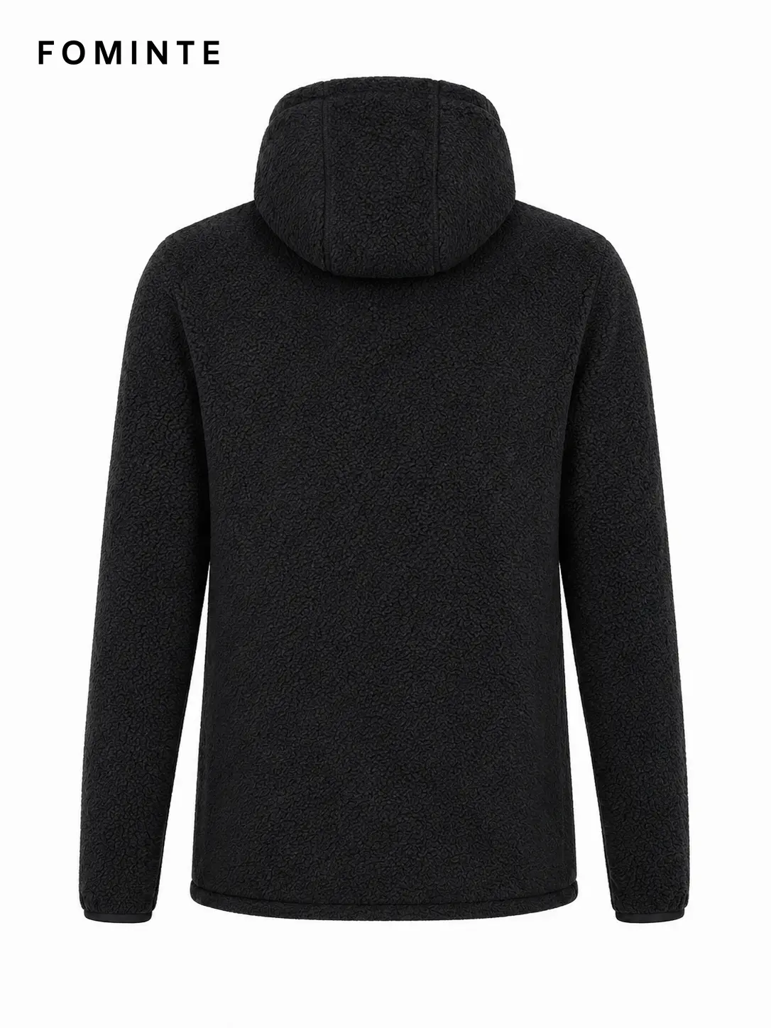 Men's Charcoal Black Hooded Full-Zip Fleece Jacket