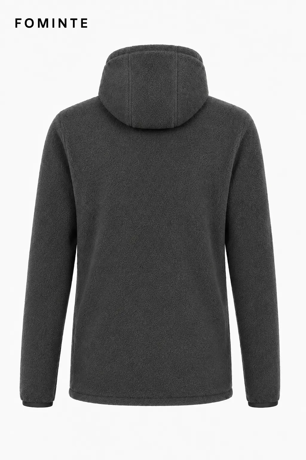 Men's Dark Grey Hooded Full-Zip Fleece Jacket