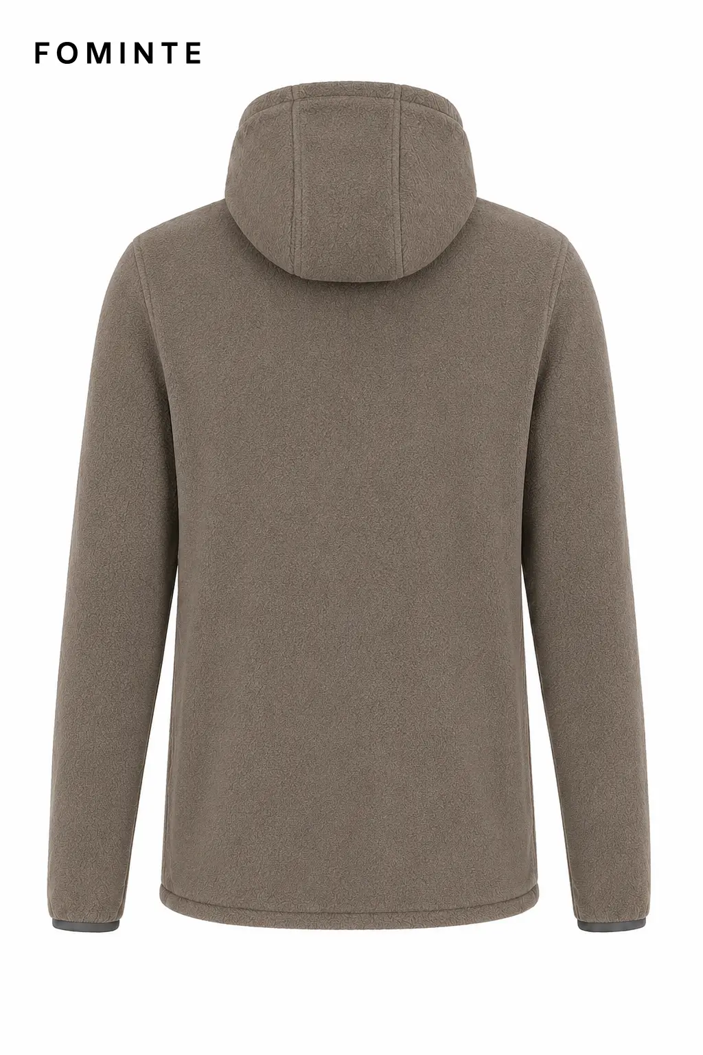 Men's Khaki Hooded Full-Zip Fleece Jacket