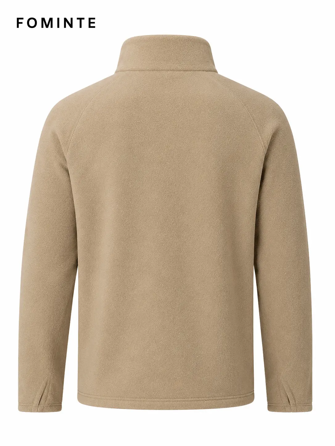 Men's Light Khaki, Brown and Burgundy Color-Block Quarter-Zip Fleece Pullover
