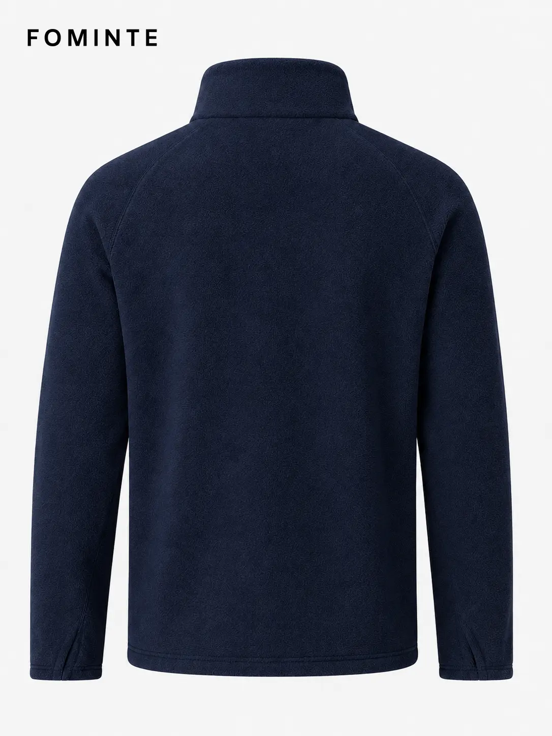 Men's Navy, Brown and Orange Color-Block Quarter-Zip Fleece Pullover