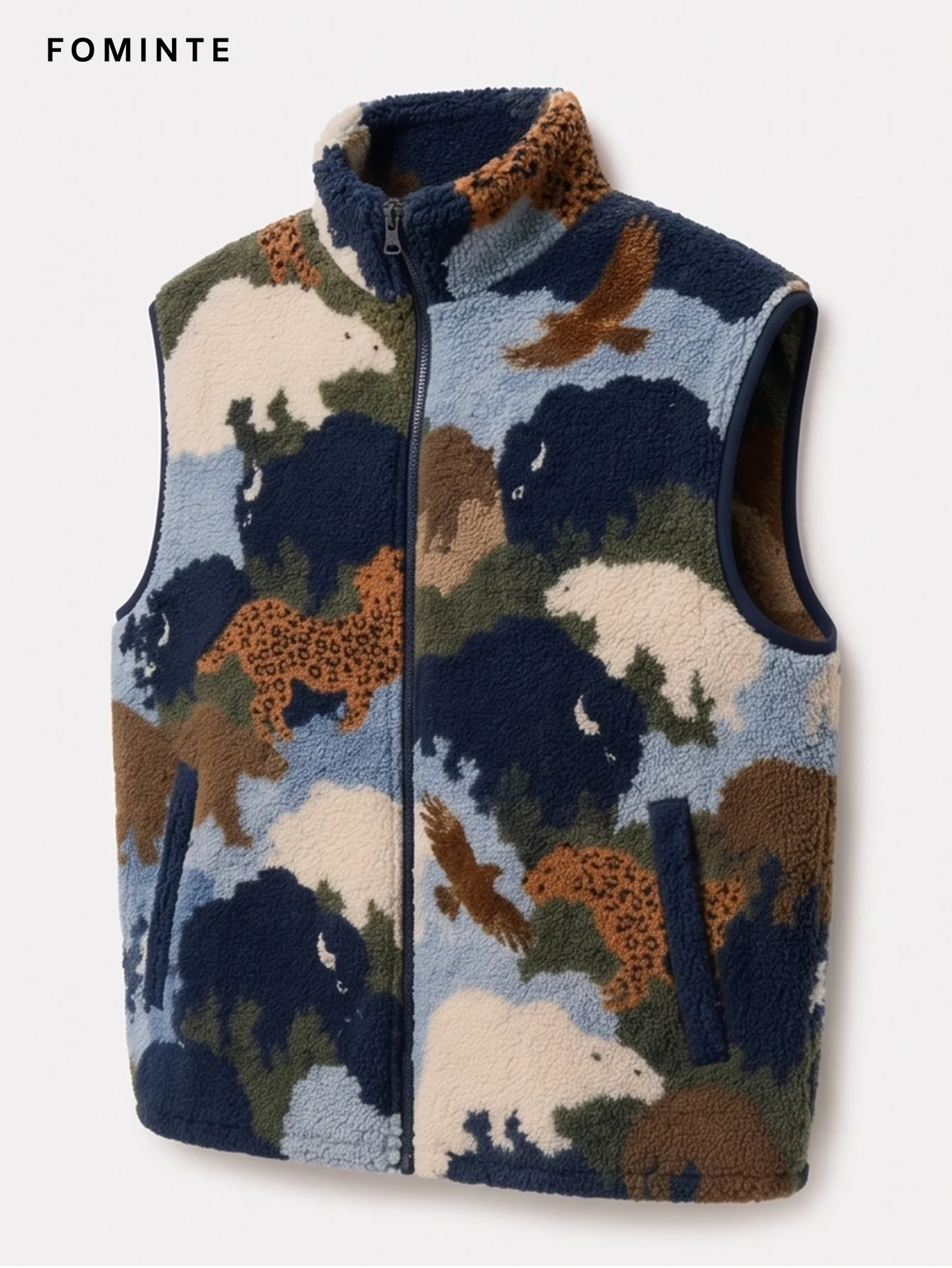 Fleece Stand Collar Vest - All-Over Print Wholesale Custom Sportswear - FM0802000400-3