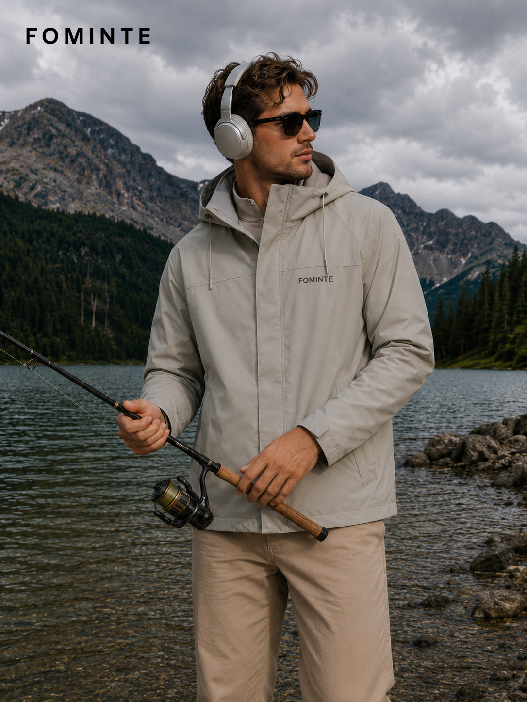 Light Grey Green Softshell Jacket for Outdoor Apparel Collections