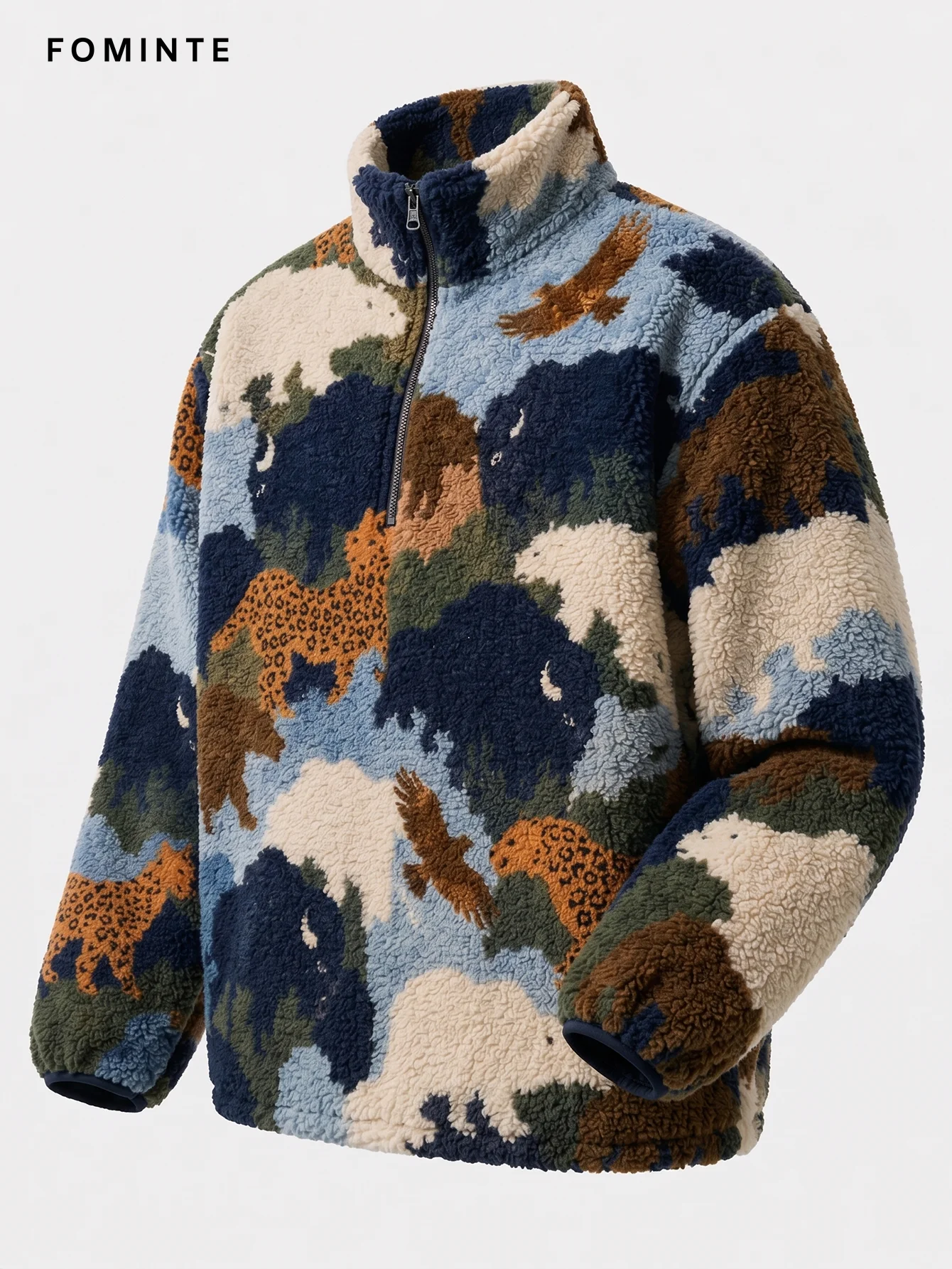 Fleece Half-Zip Pullover - All-Over Print Wholesale Custom Sportswear - FM0802000400-4