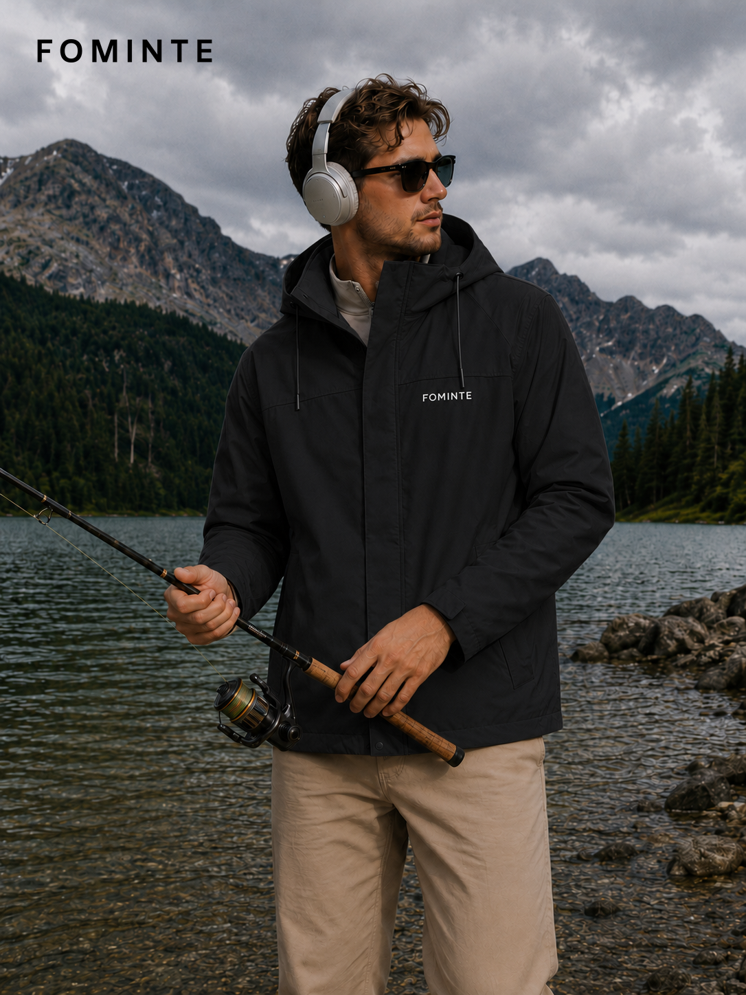 Black Men's Hooded Softshell Jacket Wholesale Custom Outerwear - FM0802000441-3
