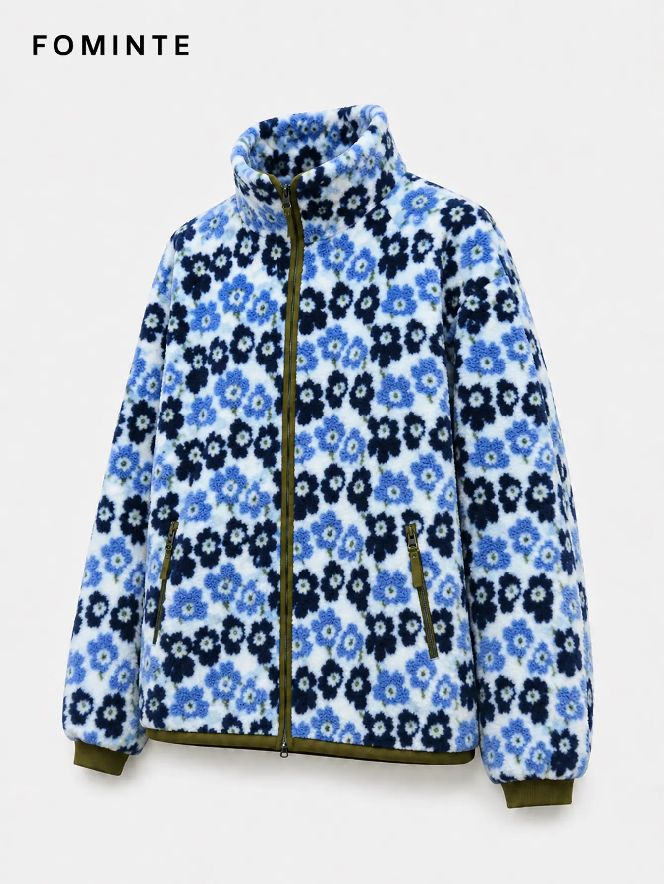 Fleece High Collar Full-Zip Jacket - All-Over Print Wholesale Custom Sportswear - FM0801000412-3