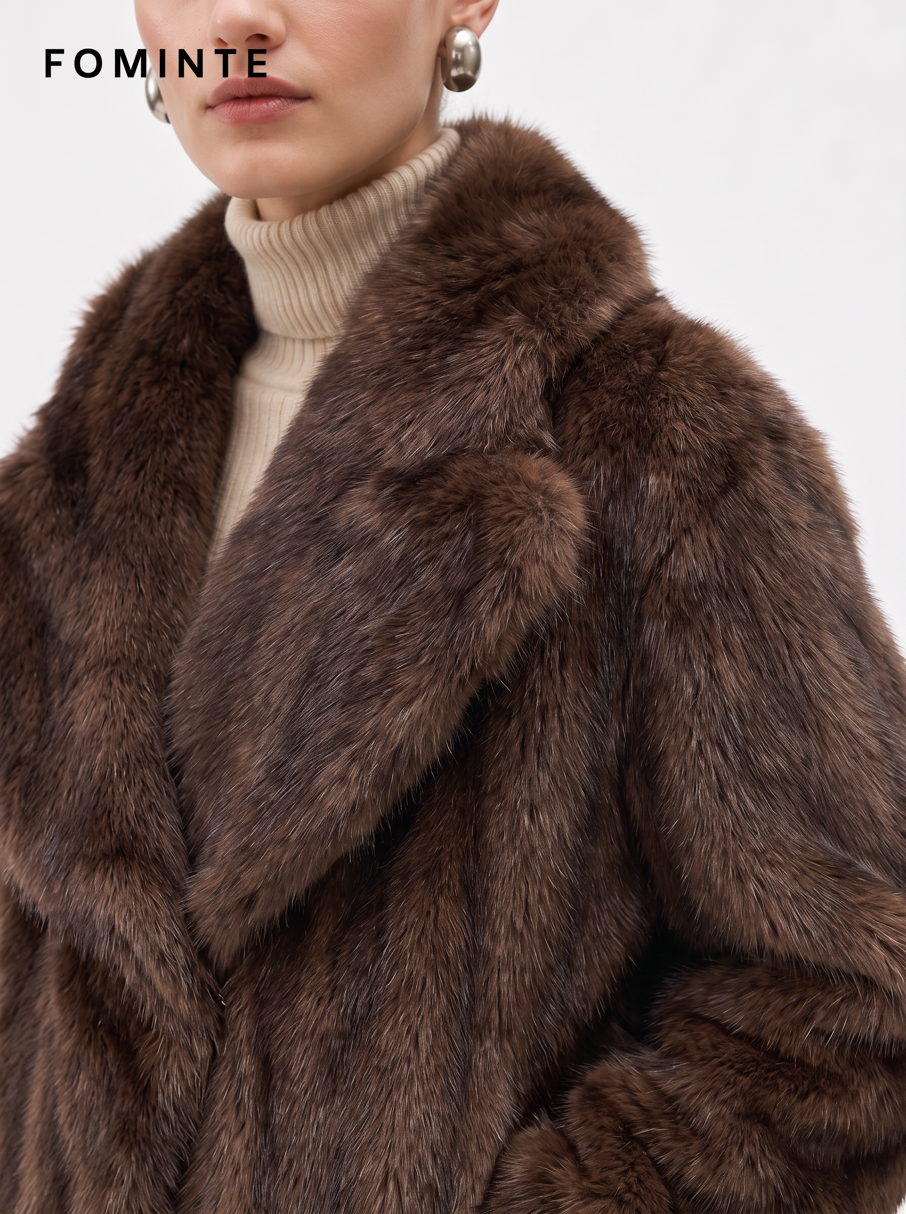 Wholesale Faux Beaver Fur Coat with Hood - FM0202000062