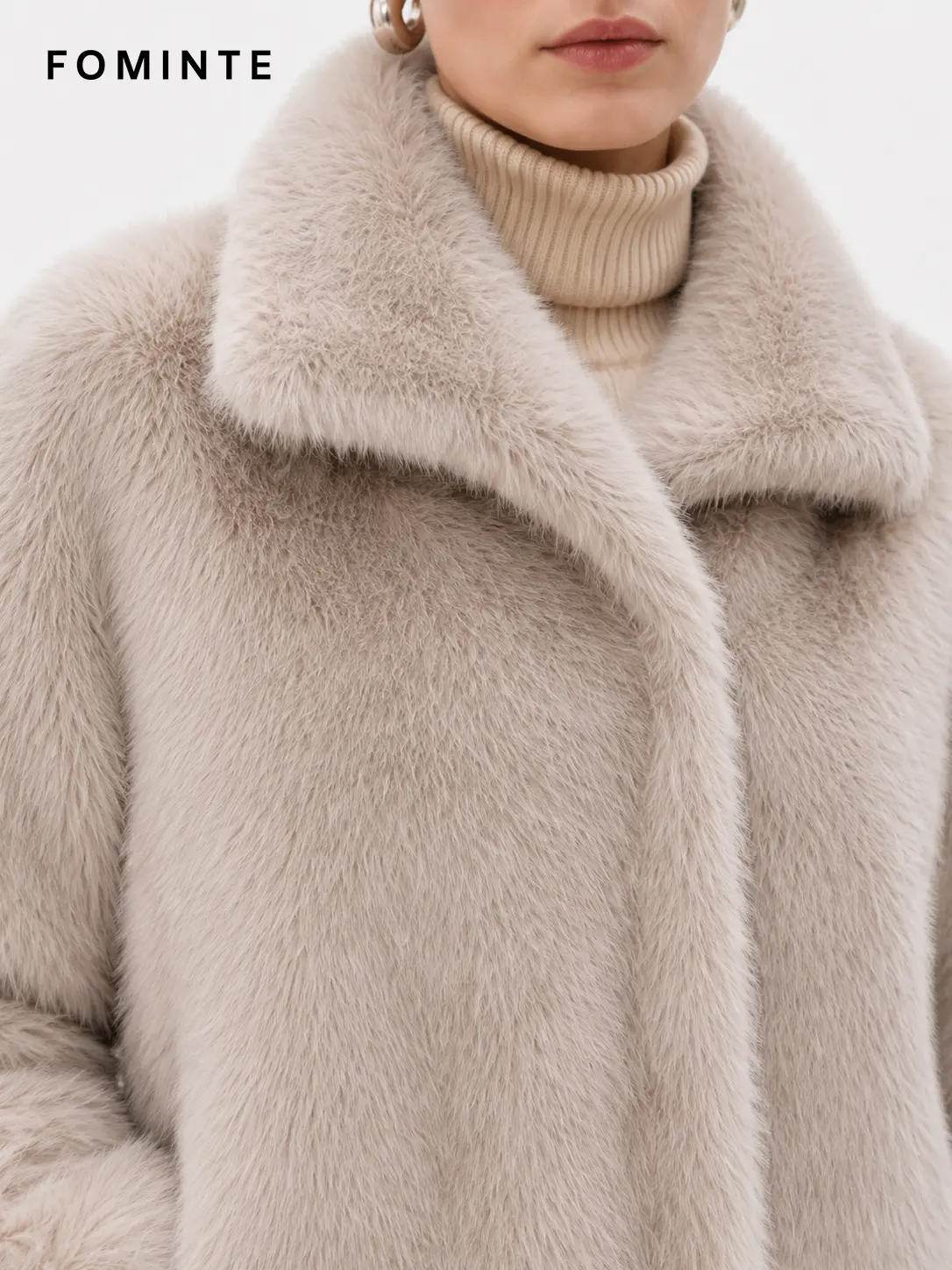 Wholesale Cropped Faux Mink Jacket with Snaps - FM0202000059
