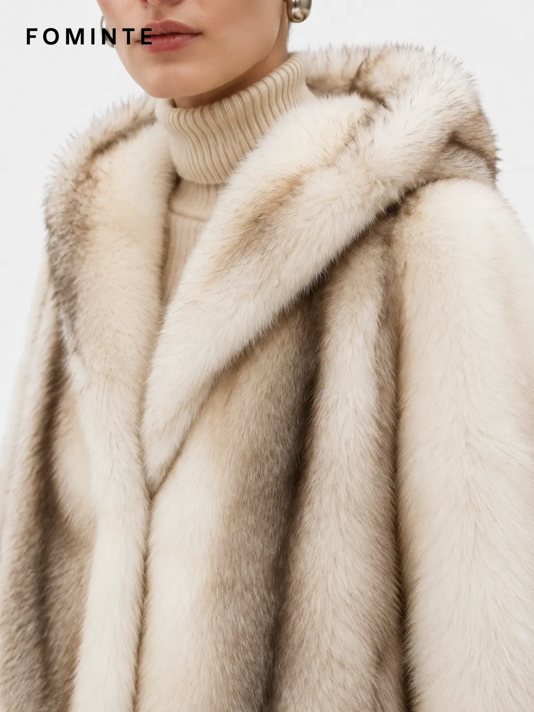Wholesale Faux Fox Fur Hooded Jacket 
