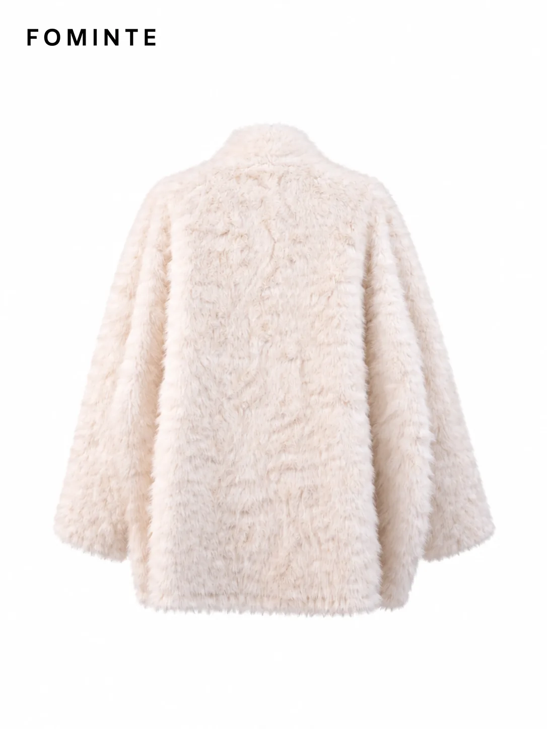 White Long Faux Fur Cardigan Coat wholesale