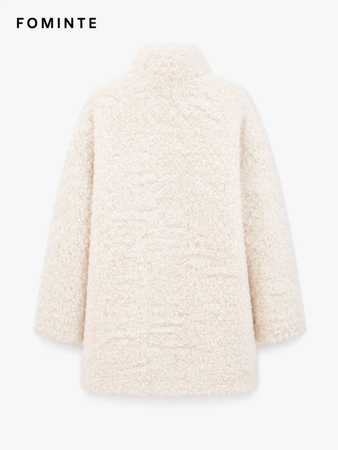 White Open-Front Faux Fur Coat Wholesale