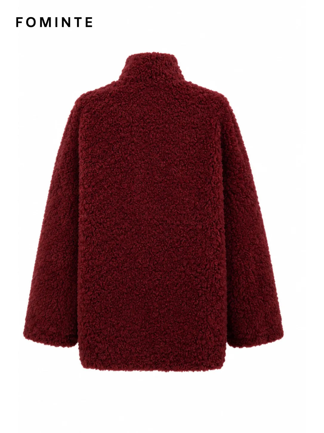 Red Double-Breasted Faux Fur Peacoat Wholesale