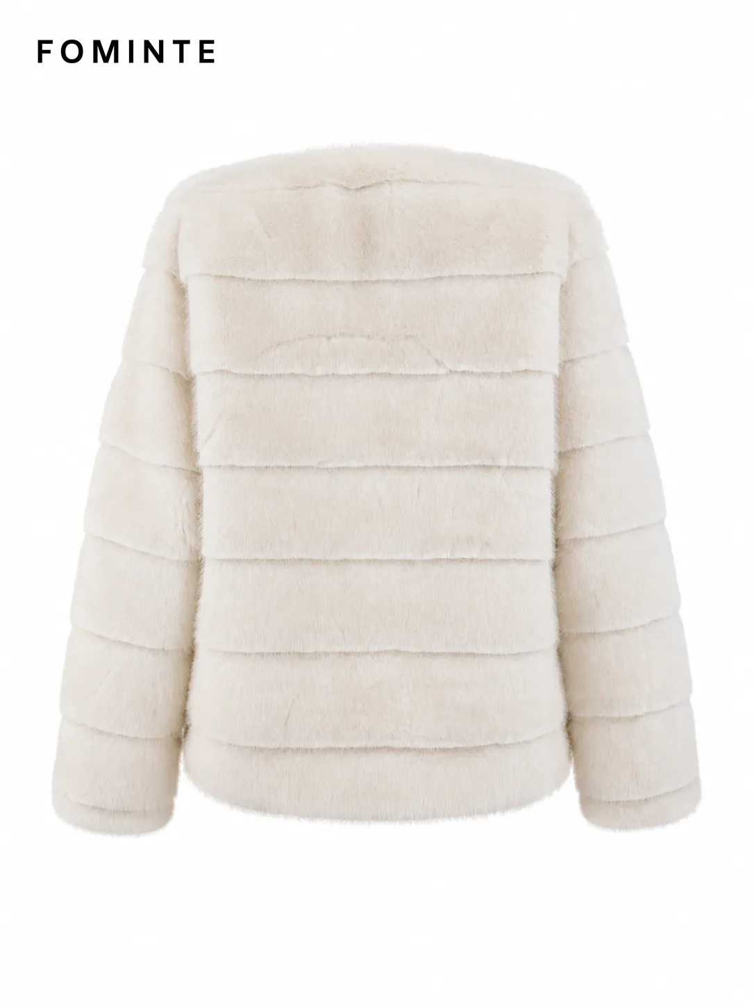 Ivory Paneled Faux Fur Jacket Wholesale